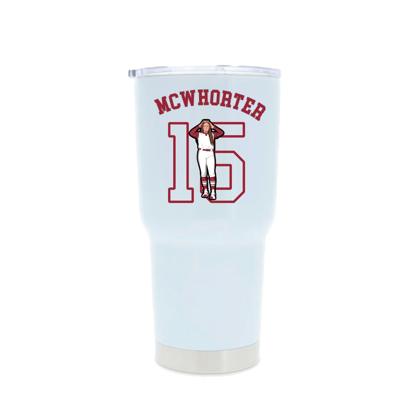 30oz Stainless Steel Tumbler — Shirsey Arch in White