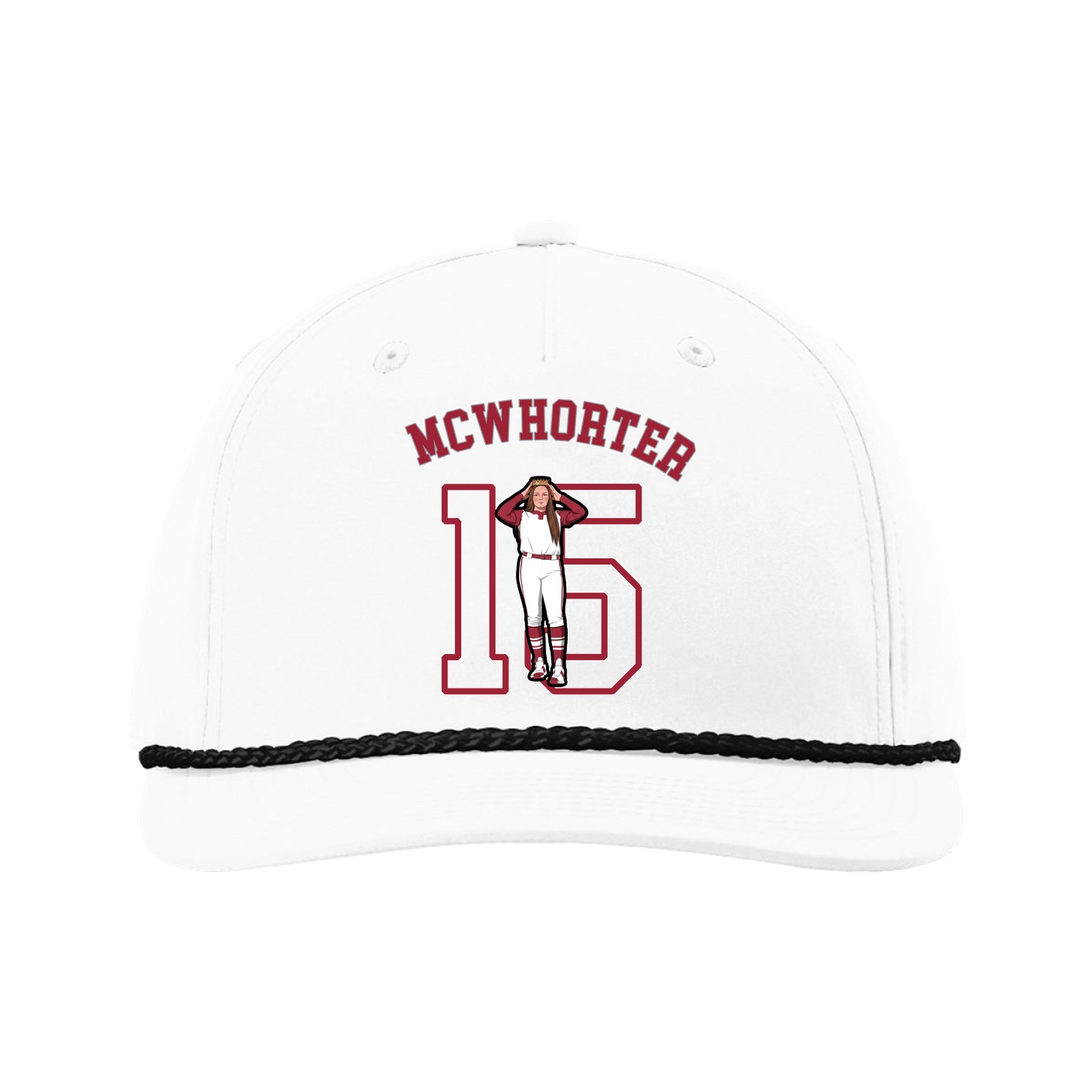 Five-Panel Classic Rope Cap — Shirsey Arch in White