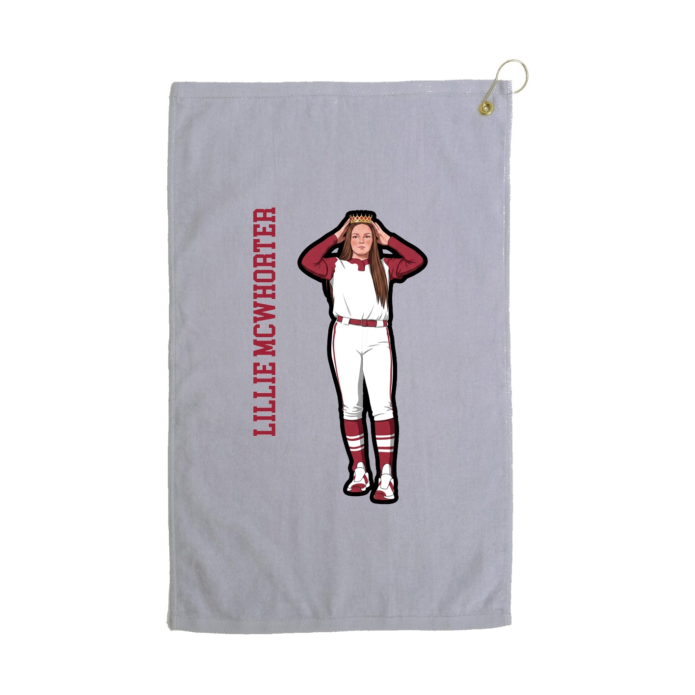 Golf Towel — Name Vertical in Grey