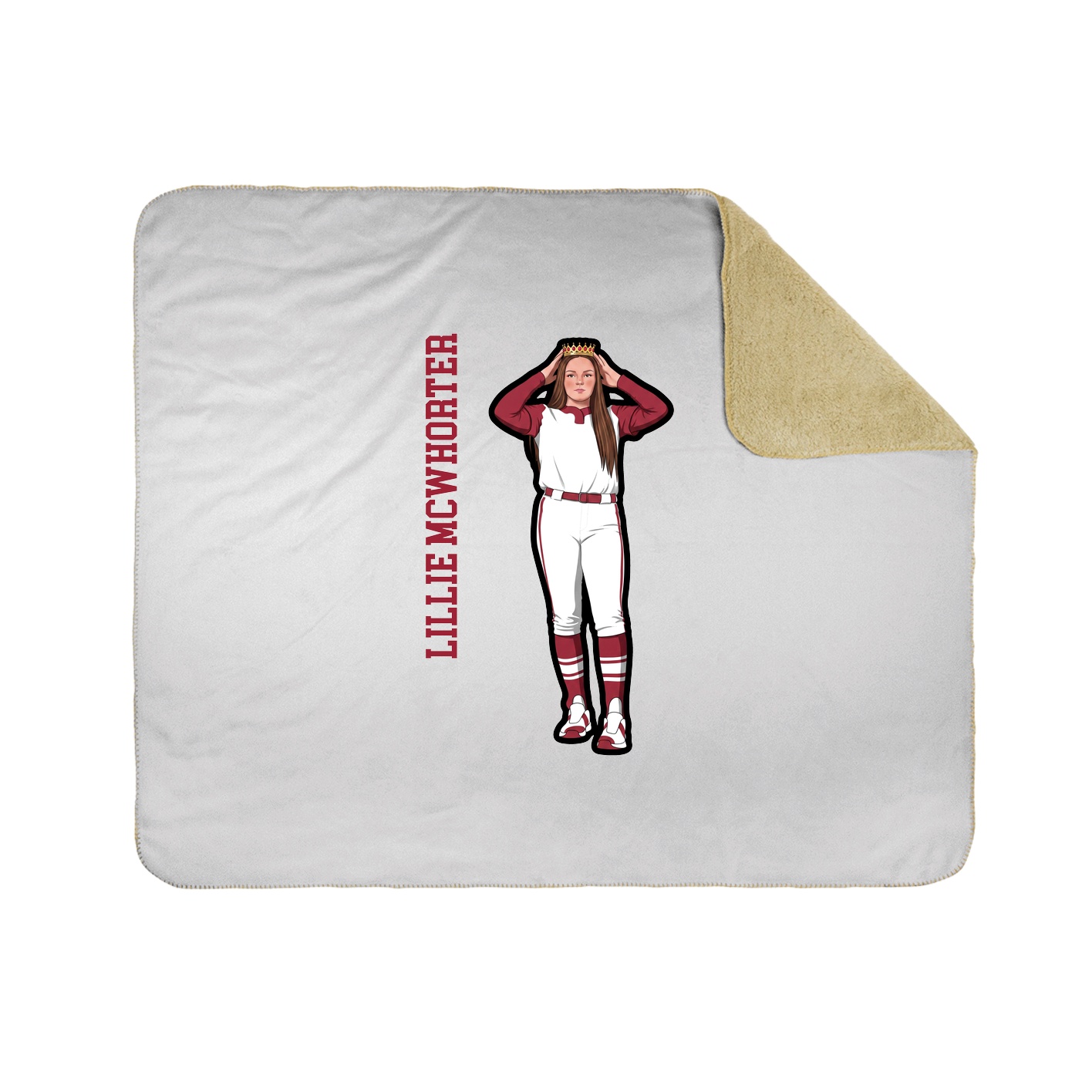 Throw Blanket — Name Vertical in White
