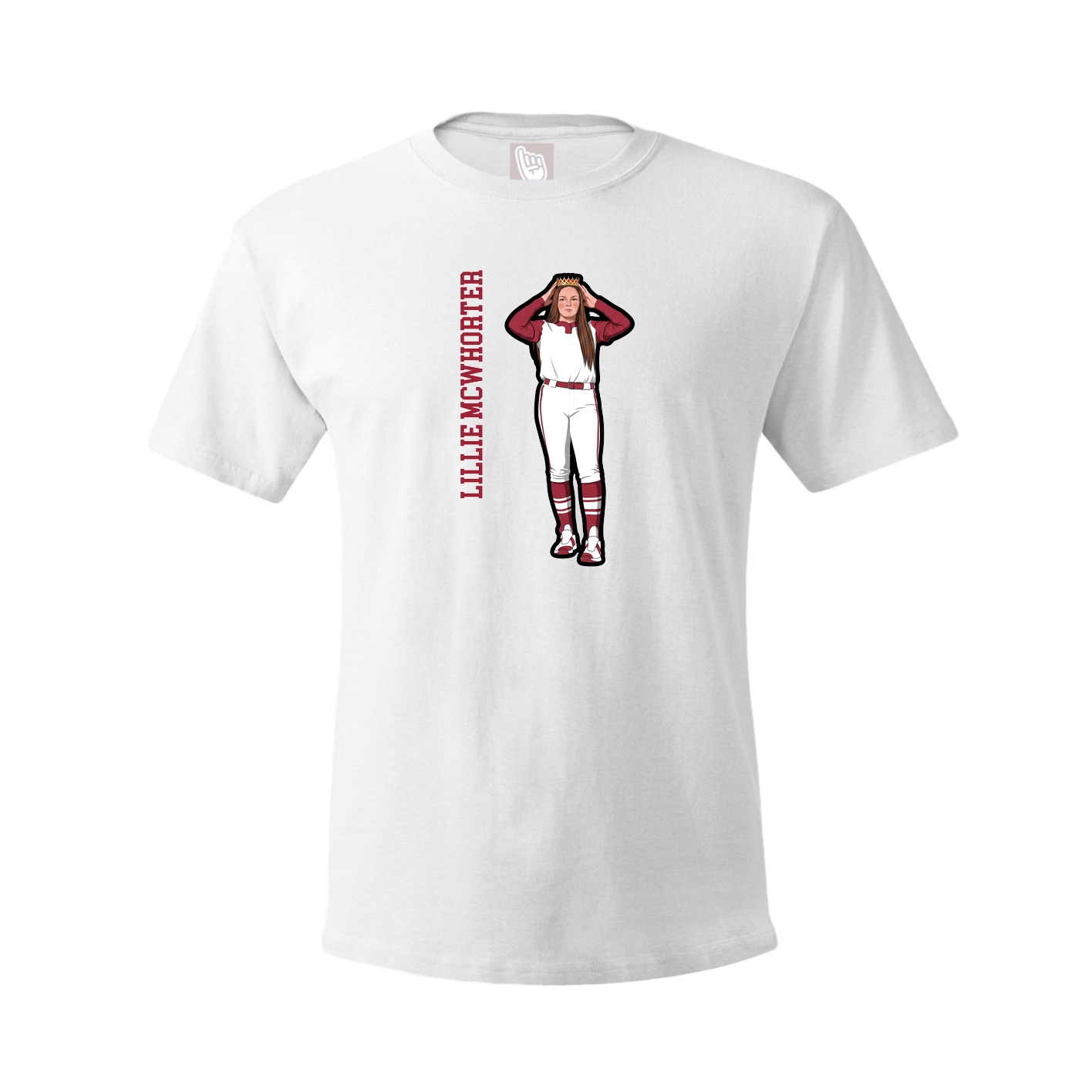 Tee — Name Vertical in White