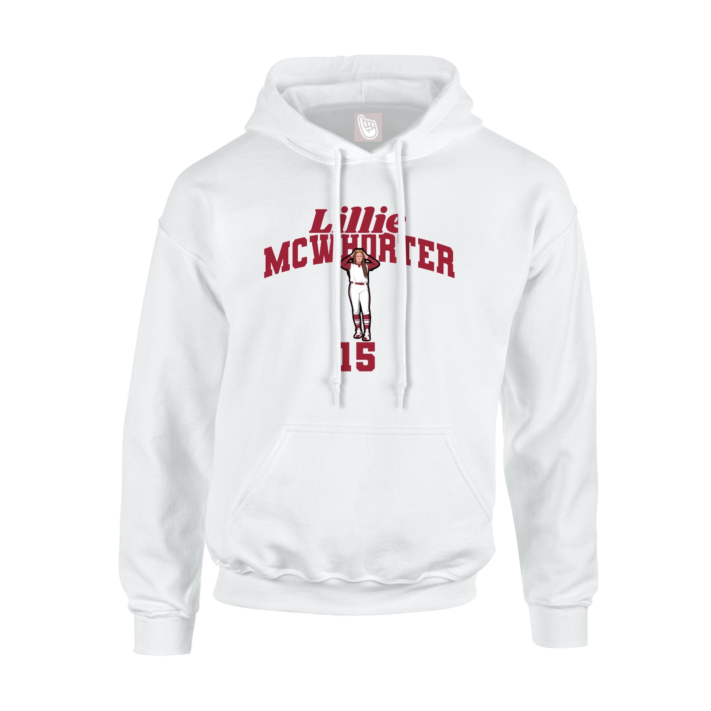 Youth Hoodie — Signature Arch in White