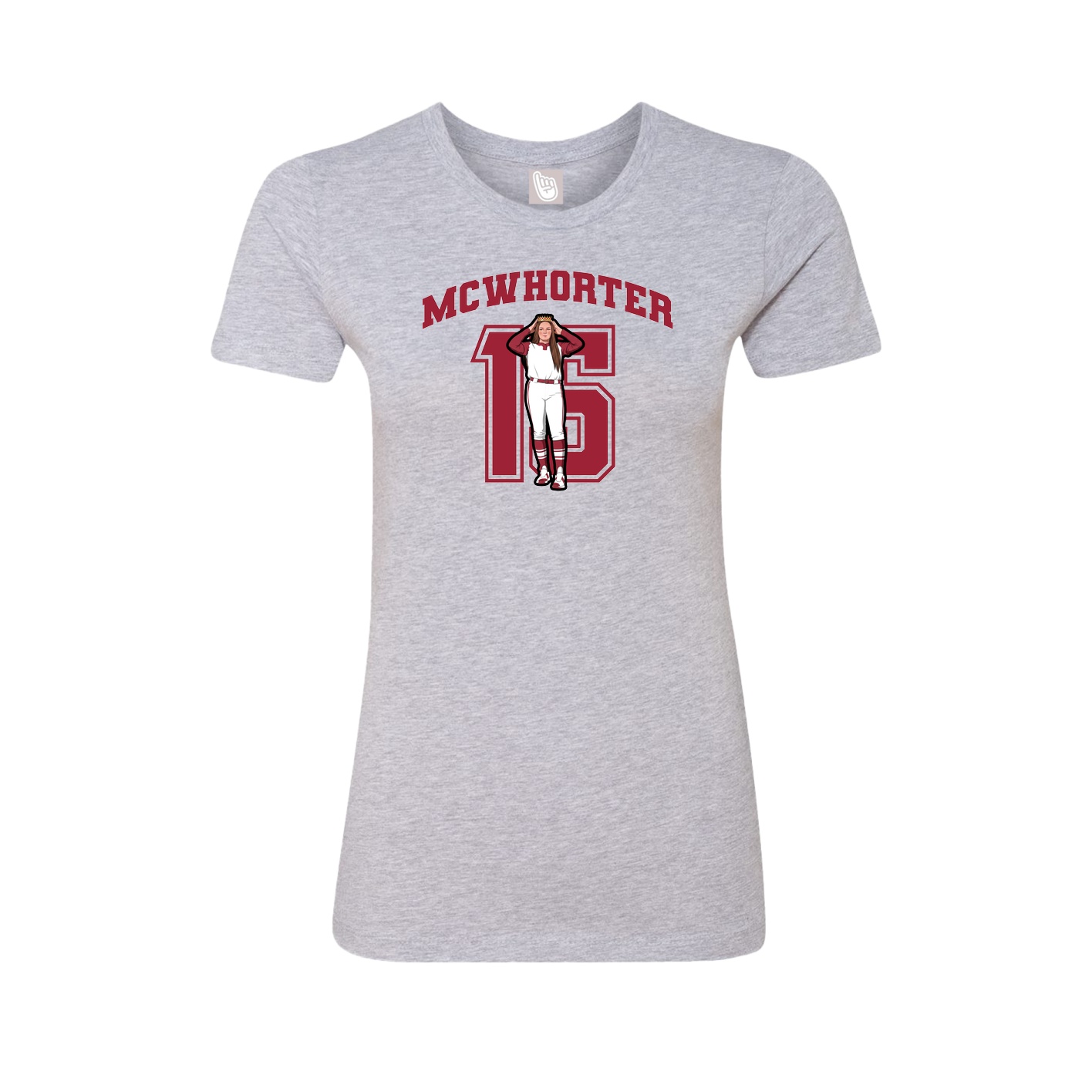 Fitted Women's Tee — Number in Grey