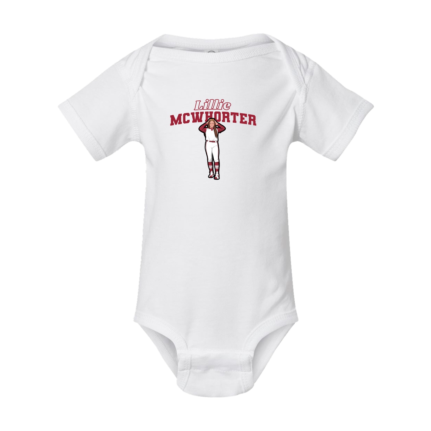 Baby Onesie — Name Arch in White