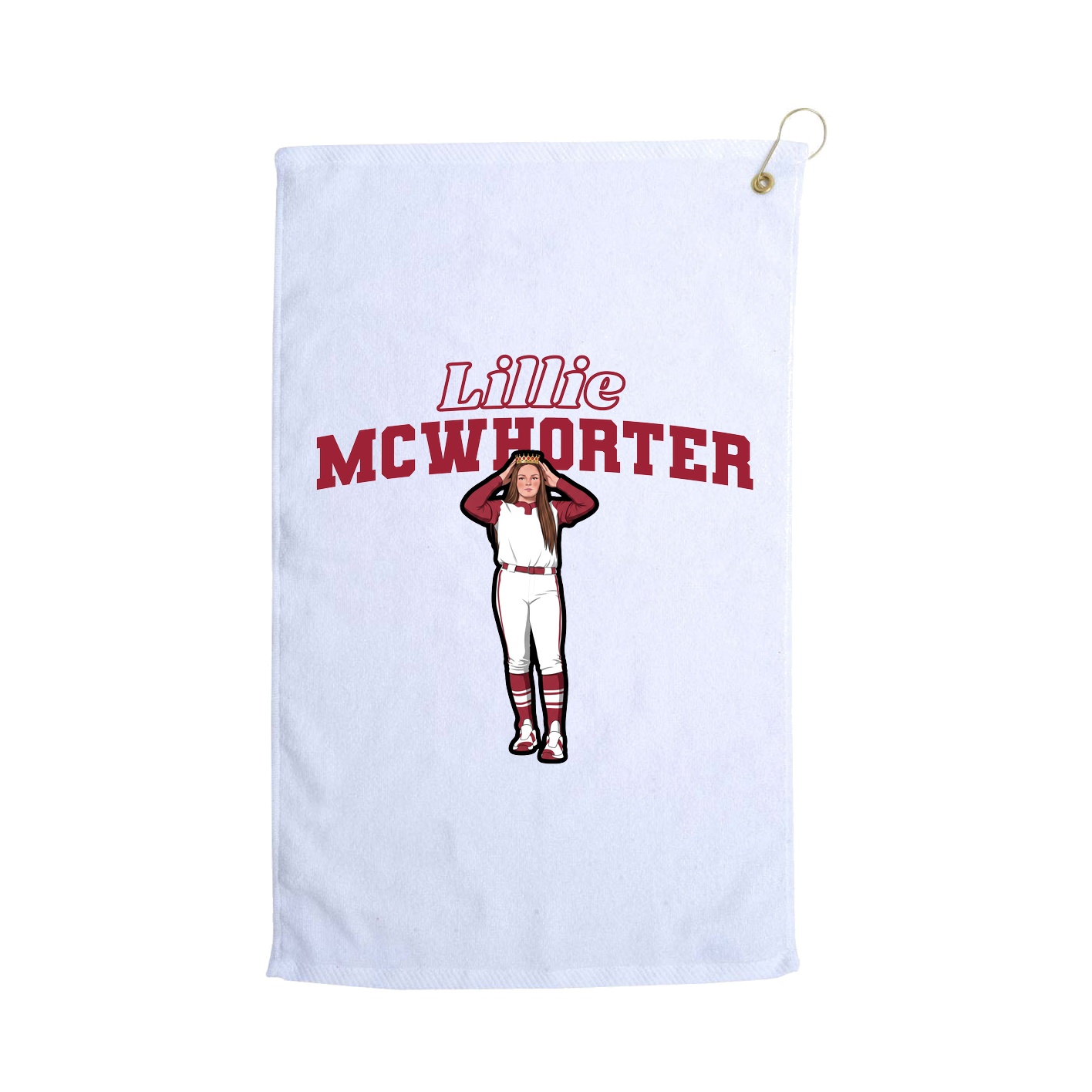Golf Towel — Name Arch in White