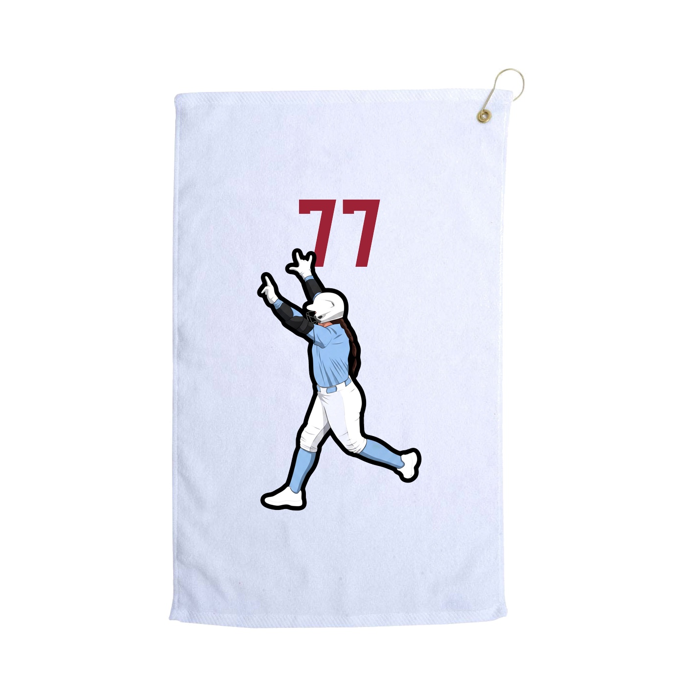 Golf Towel — Number Top in White