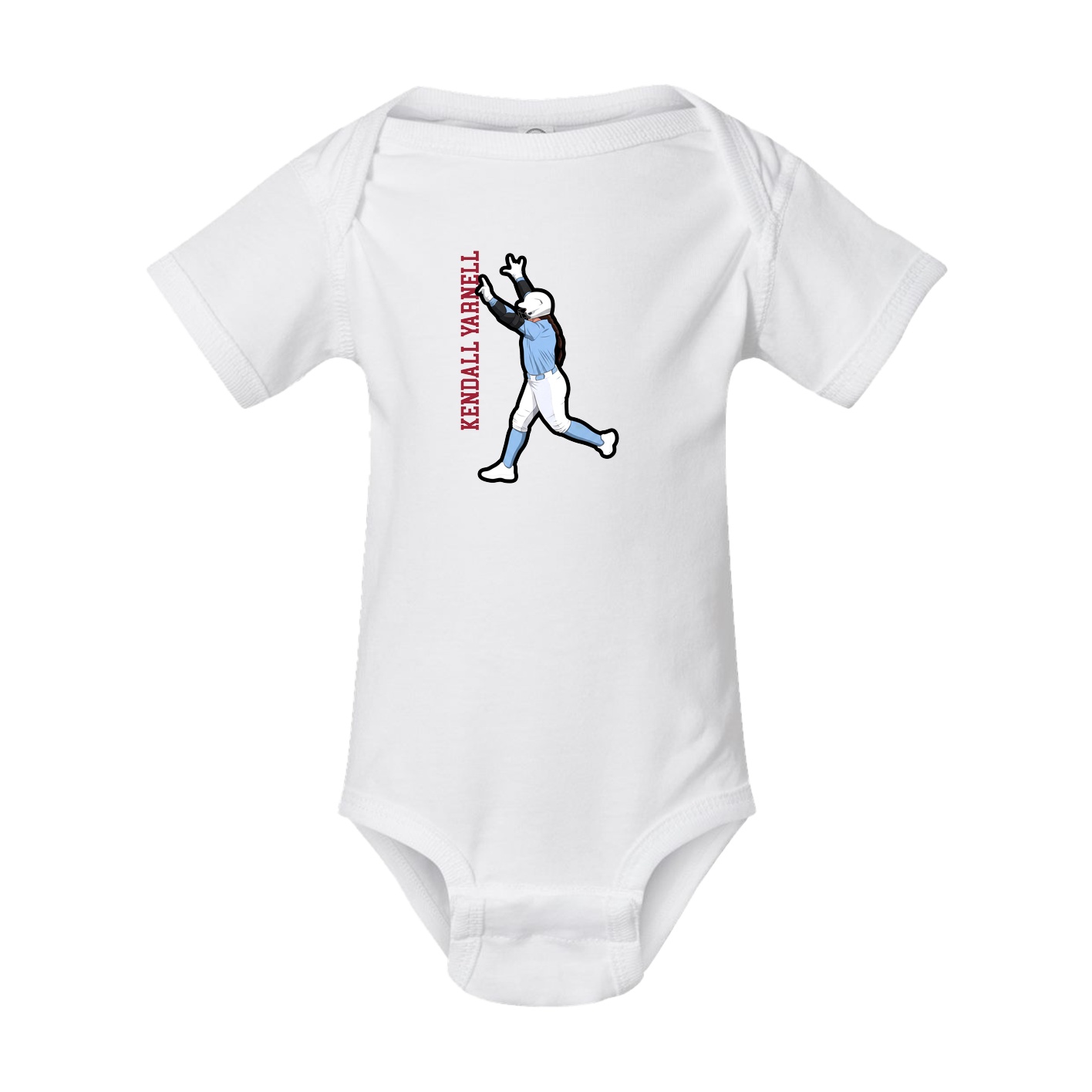 Baby Onesie — Name Vertical in White