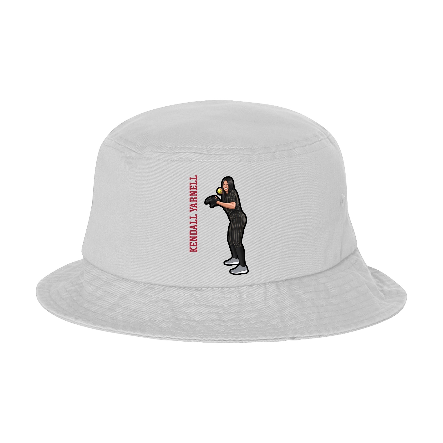 Bucket Cap — Name Vertical in White