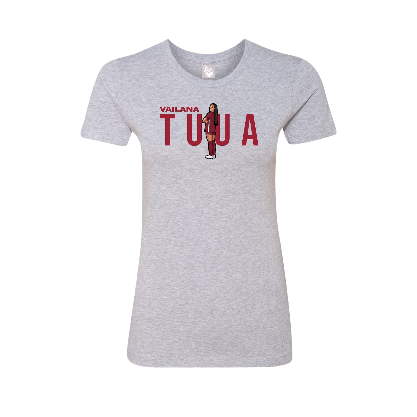 Womens Tee — Player Name in Grey