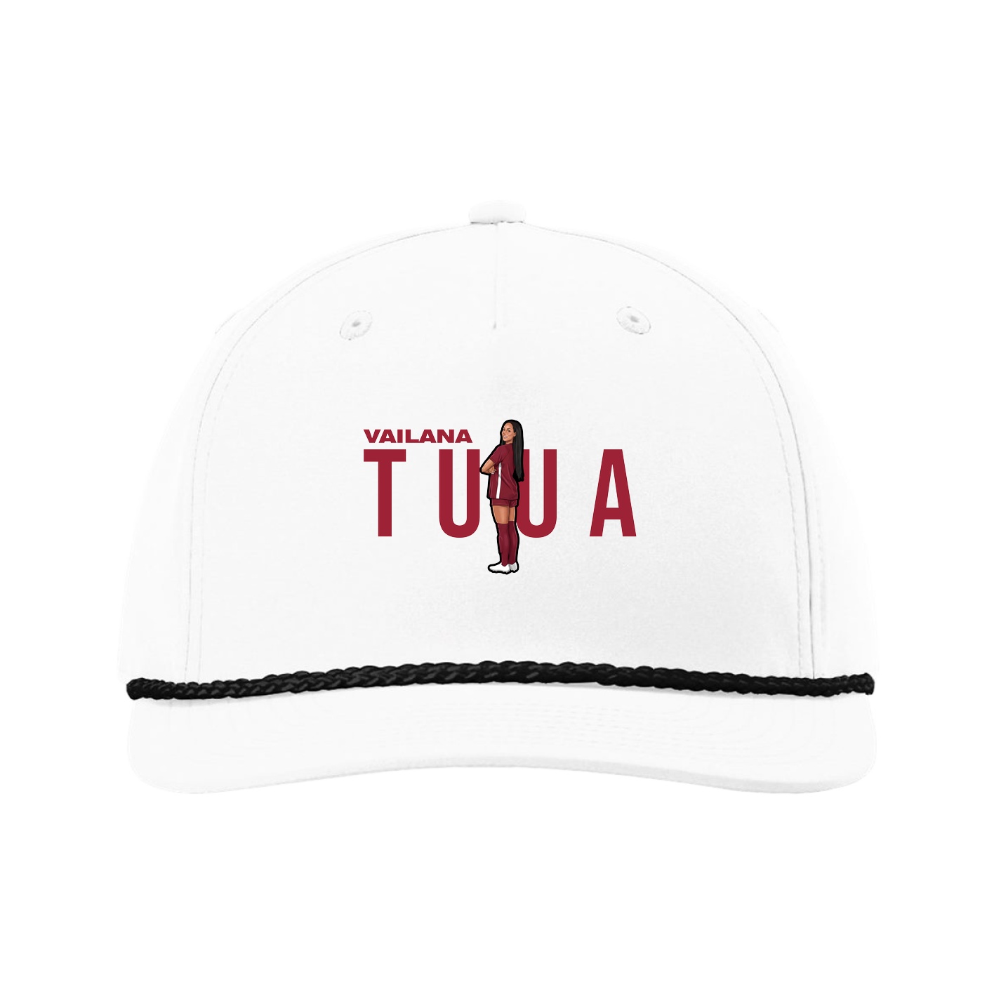 Five-Panel Classic Rope Cap — Player Name in White
