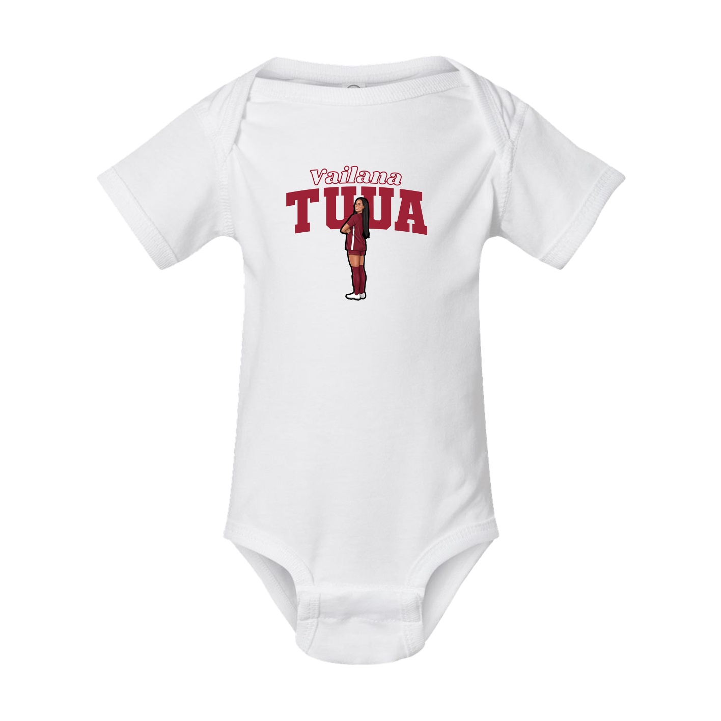 Baby Onesie — Name Arch in White