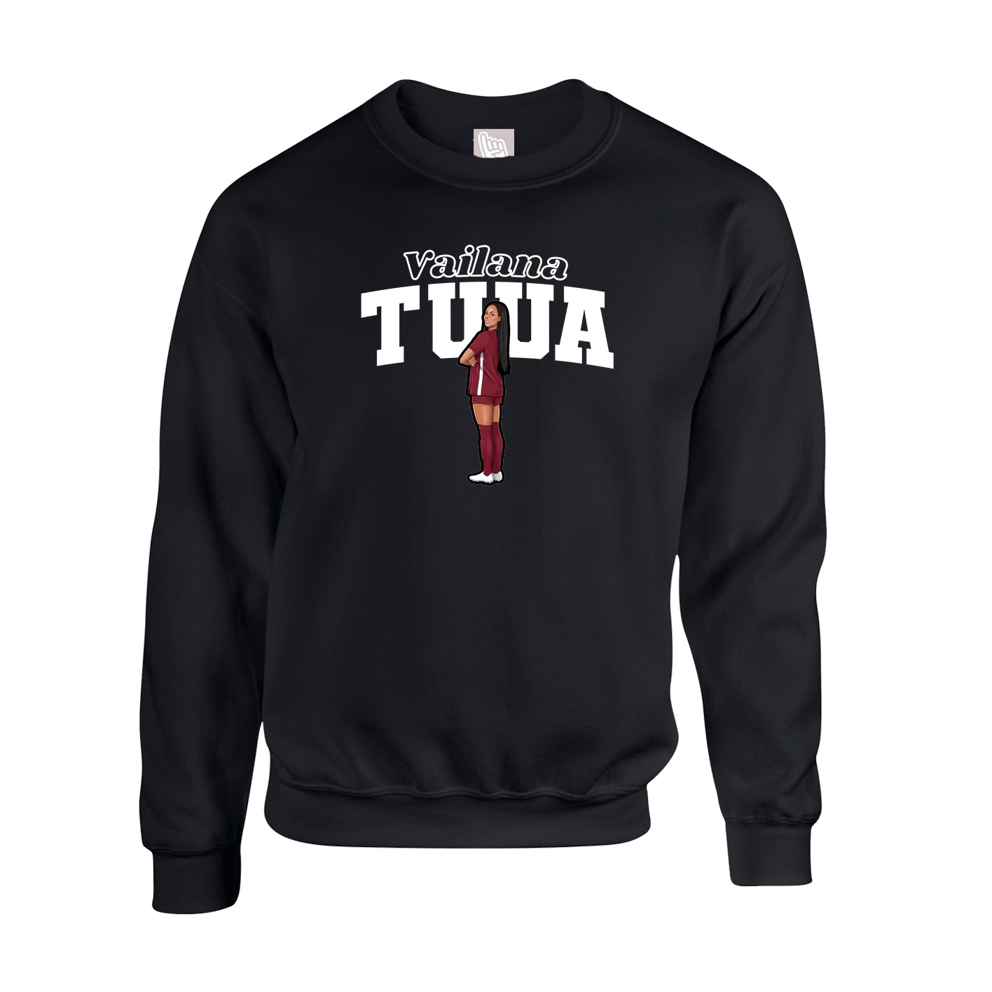 Fleece Crew — Name Arch in Black
