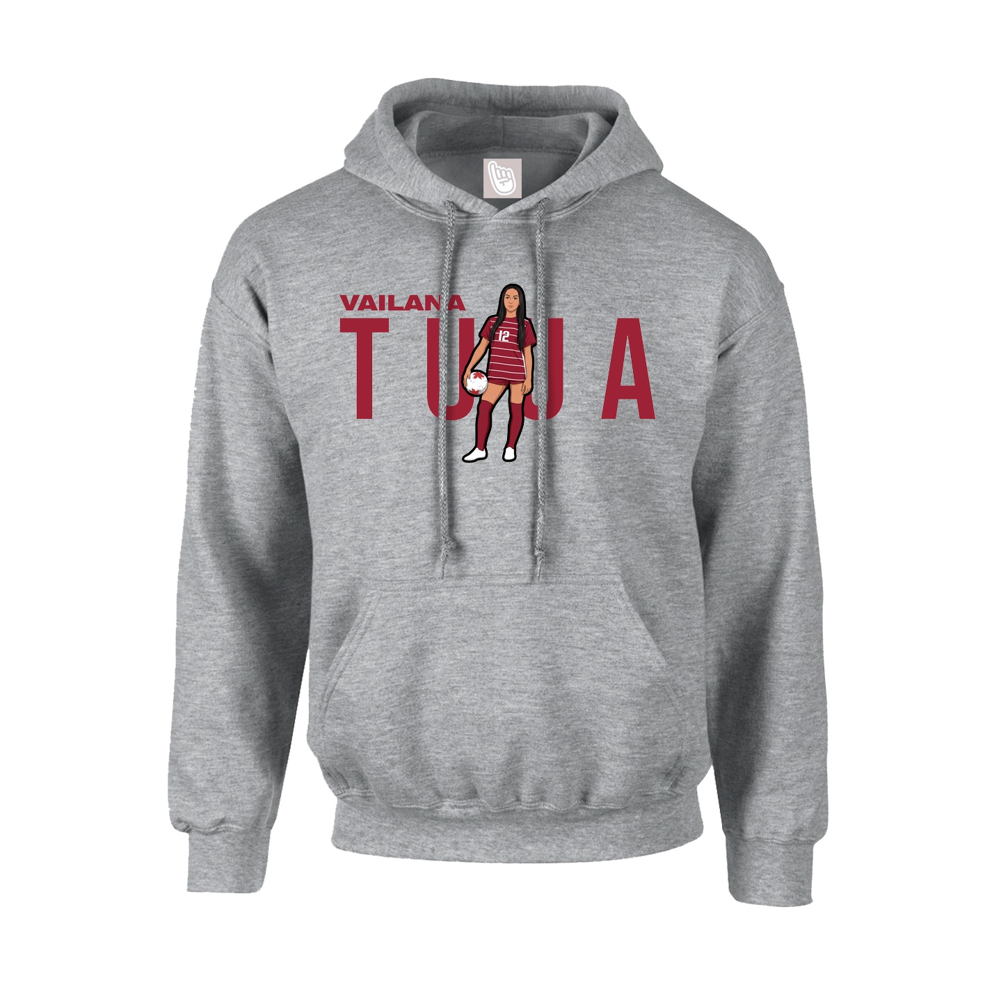 Youth Hoodie — Player Name in Grey