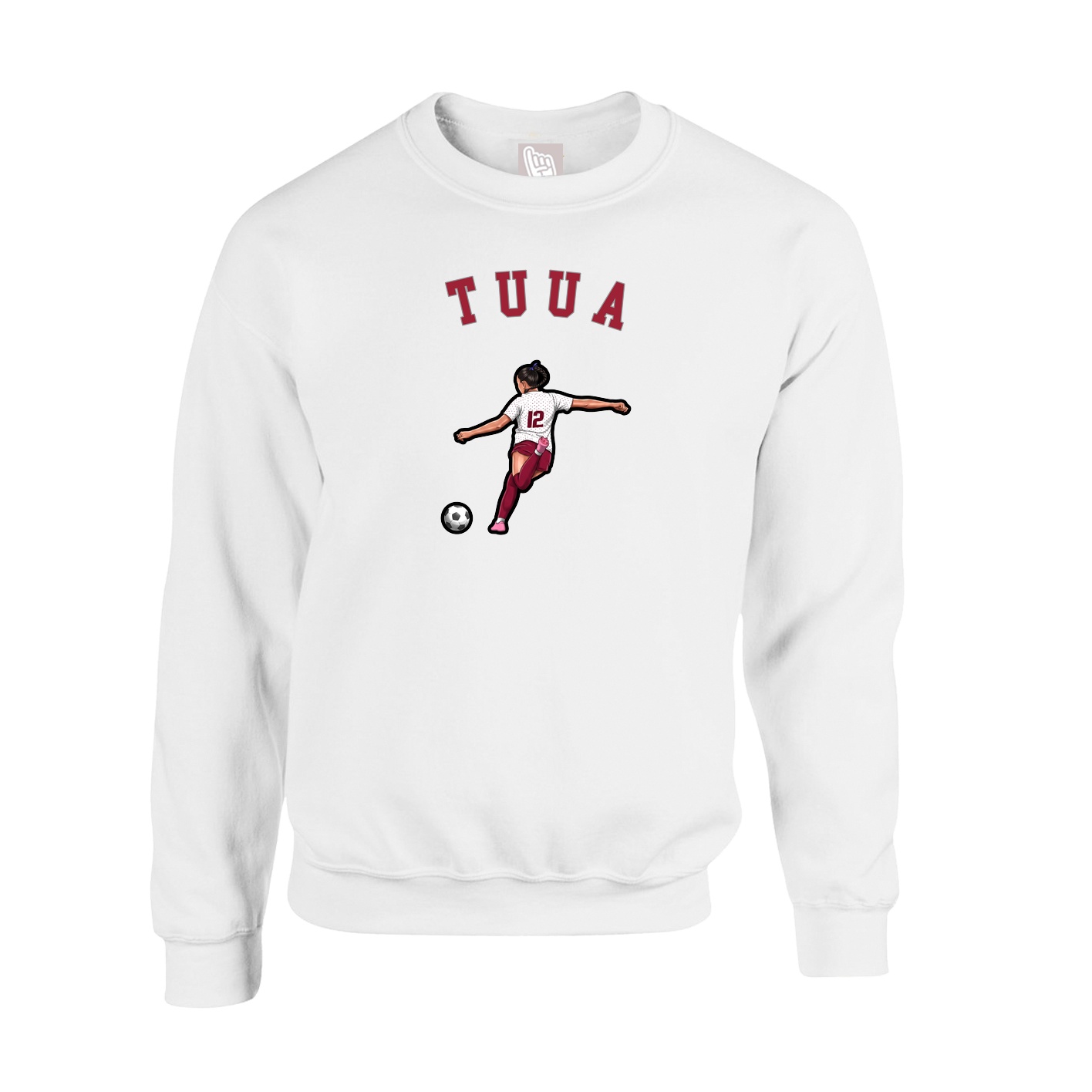 Fleece Crew — Shirsey Arch in White