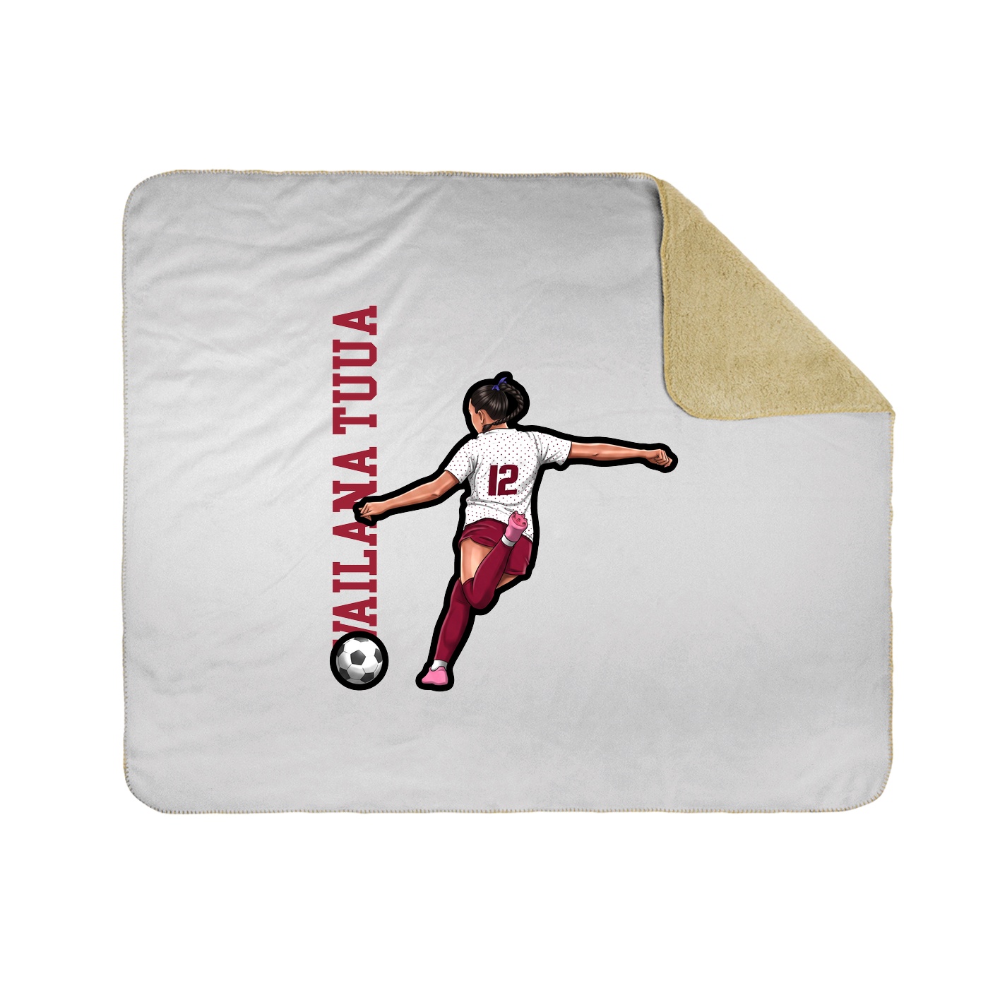 Throw Blanket — Name Vertical in White