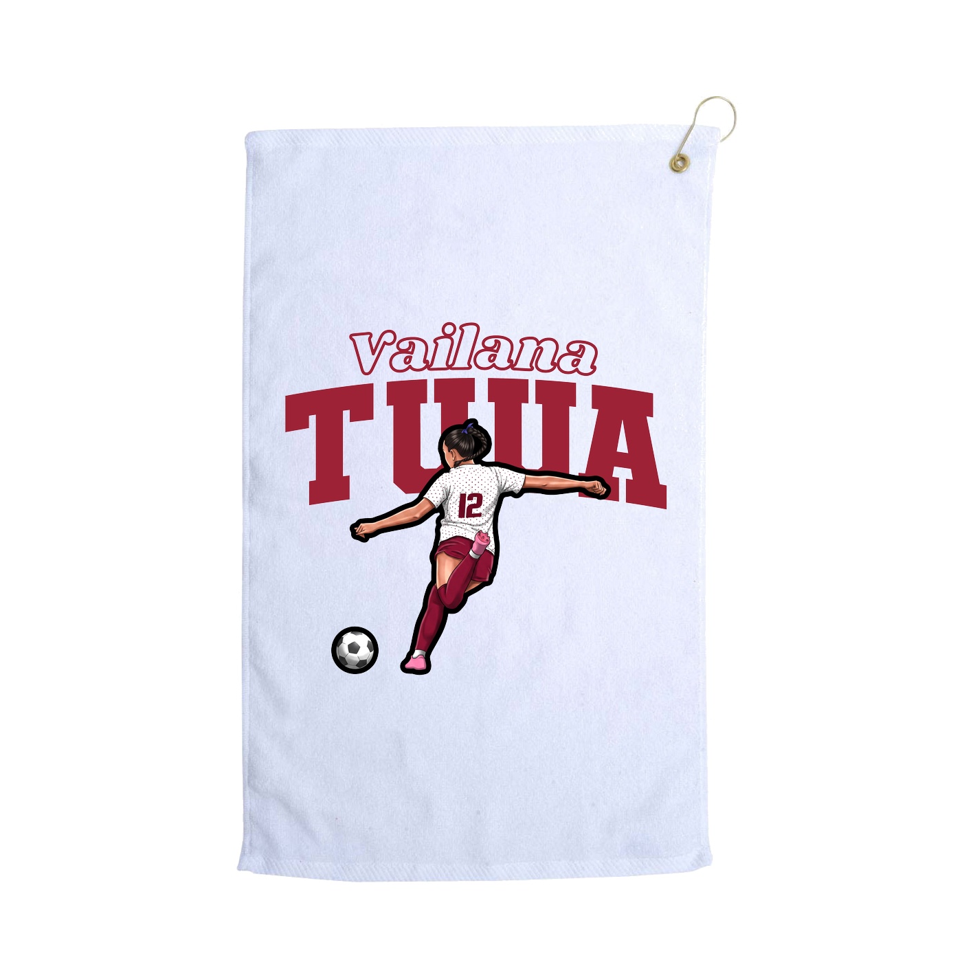 Golf Towel — Name Arch in White
