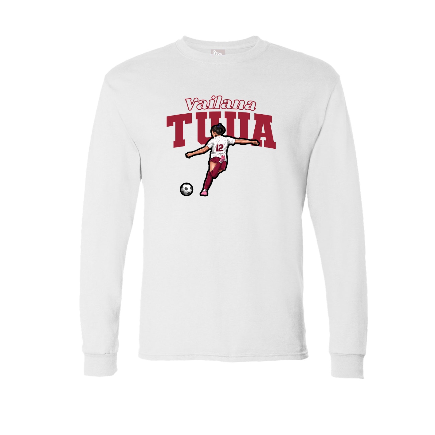 Long Sleeve Tee — Name Arch in White