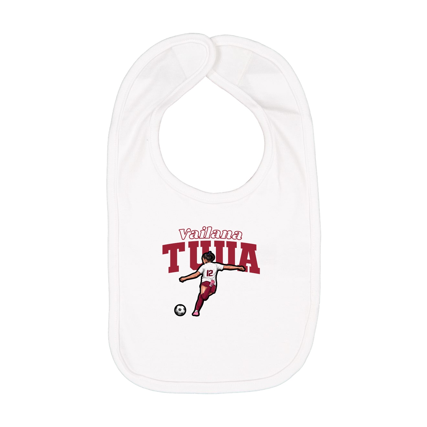 Infant Bib — Name Arch in White