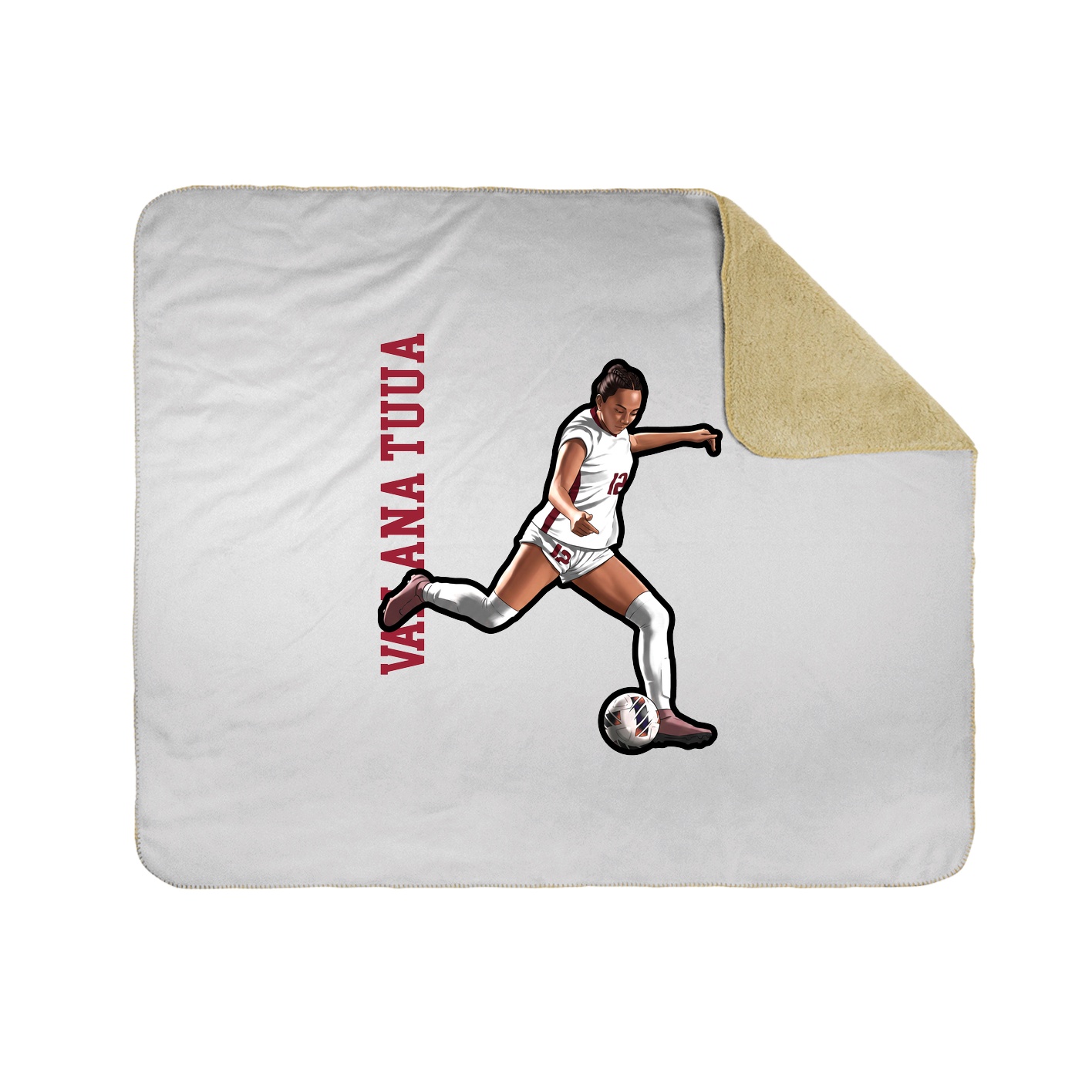 Throw Blanket — Name Vertical in White