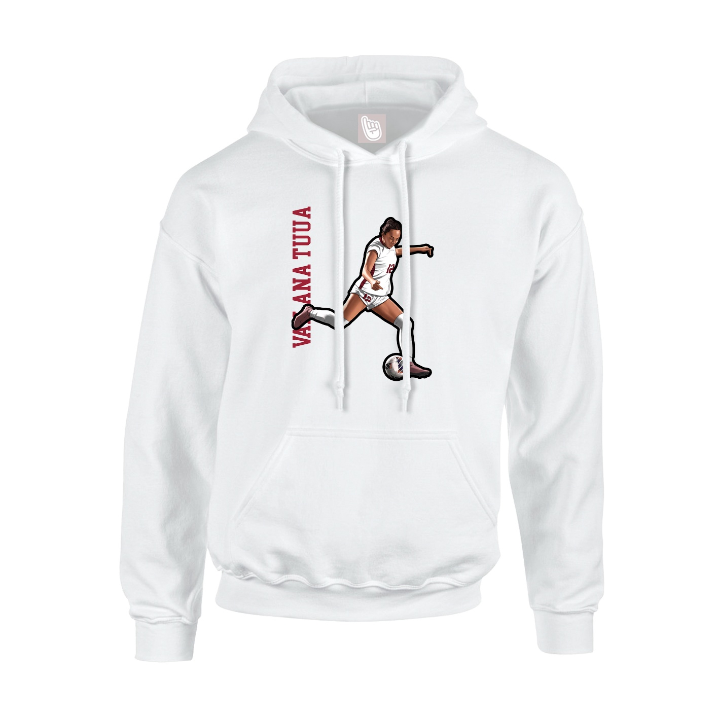 Youth Hoodie — Name Vertical in White