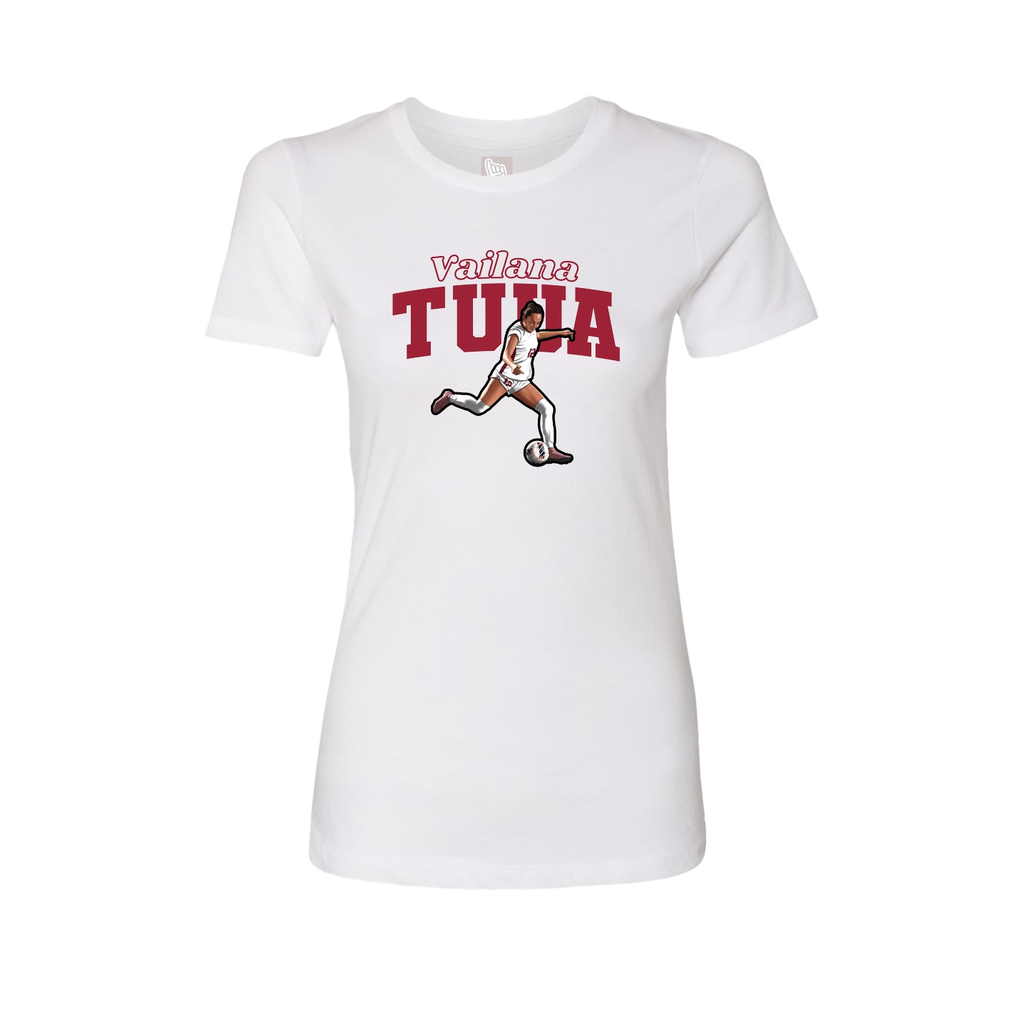 Womens Tee — Name Arch in White