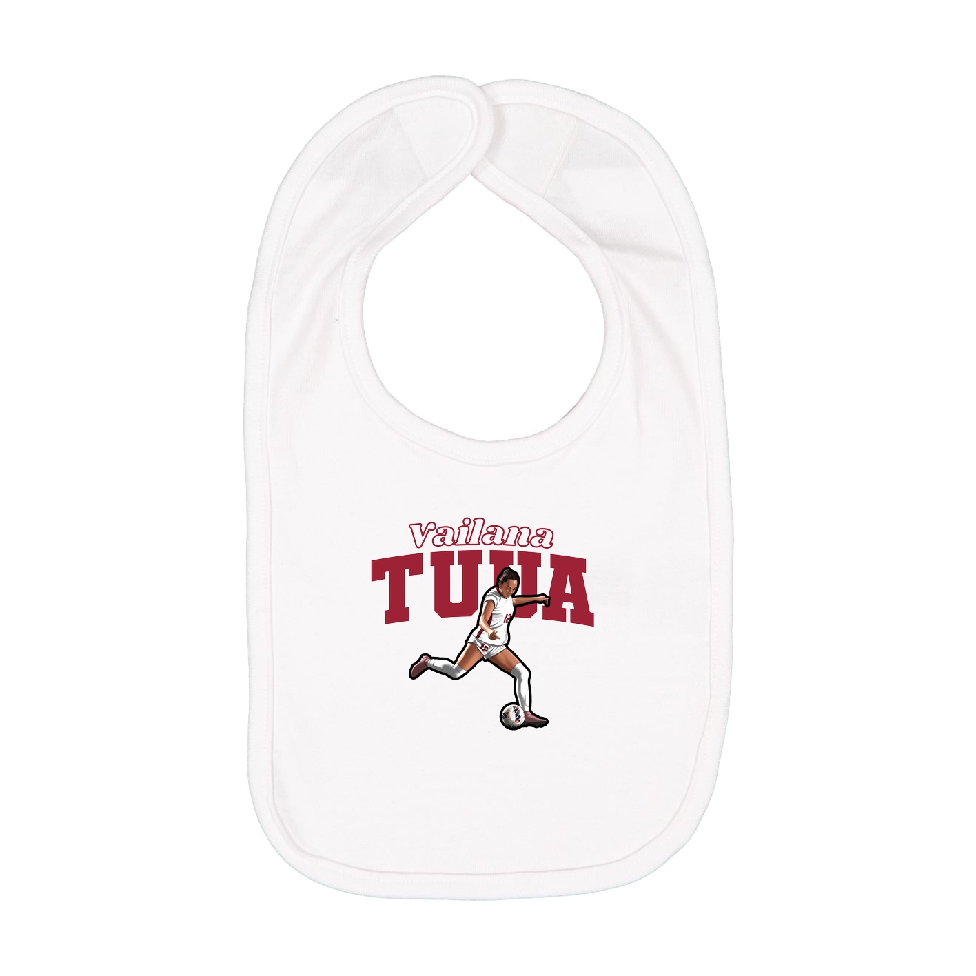 Infant Bib — Name Arch in White