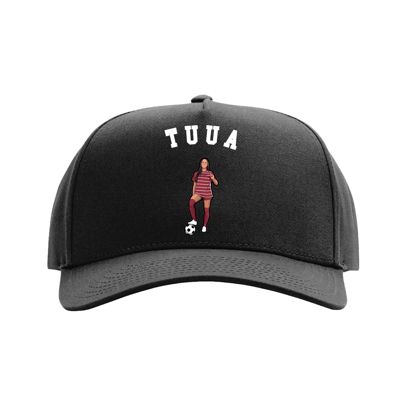 Full Fabric Five-Panel Champ Cap — Shirsey Arch in Black