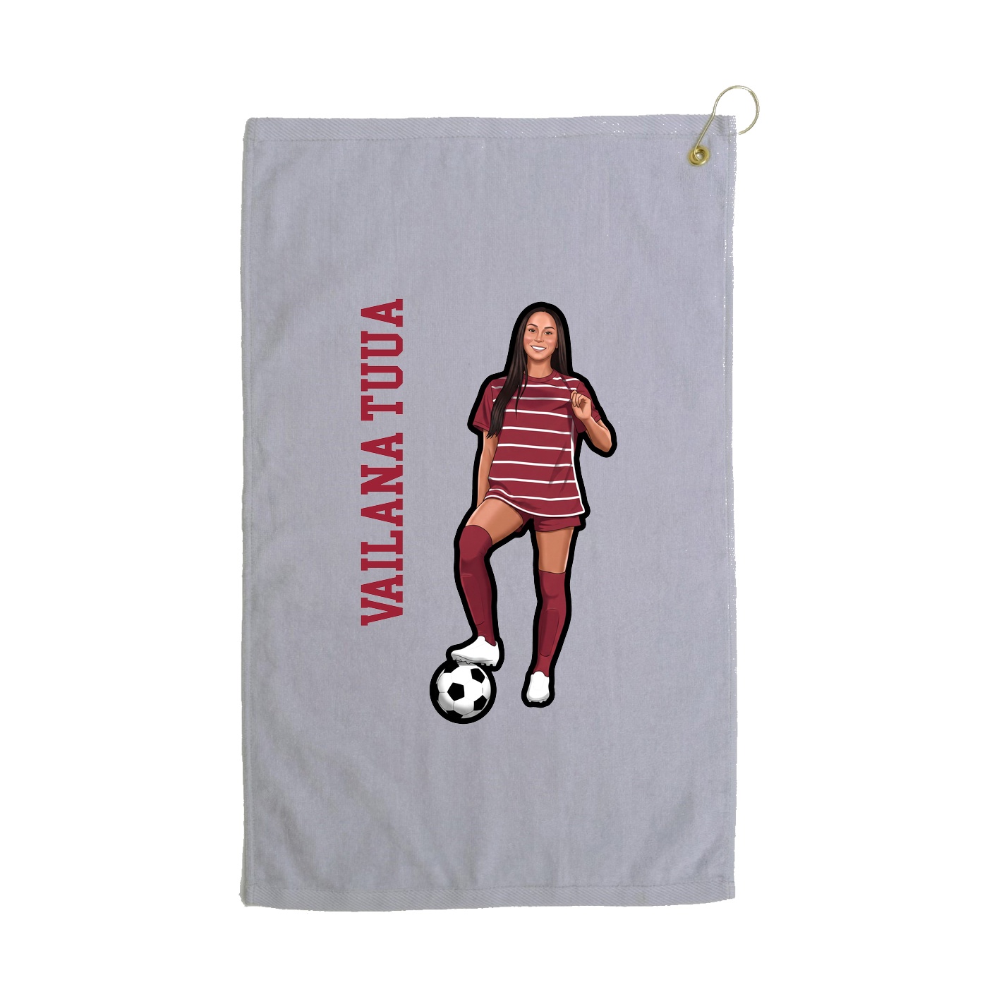 Golf Towel — Name Vertical in Grey