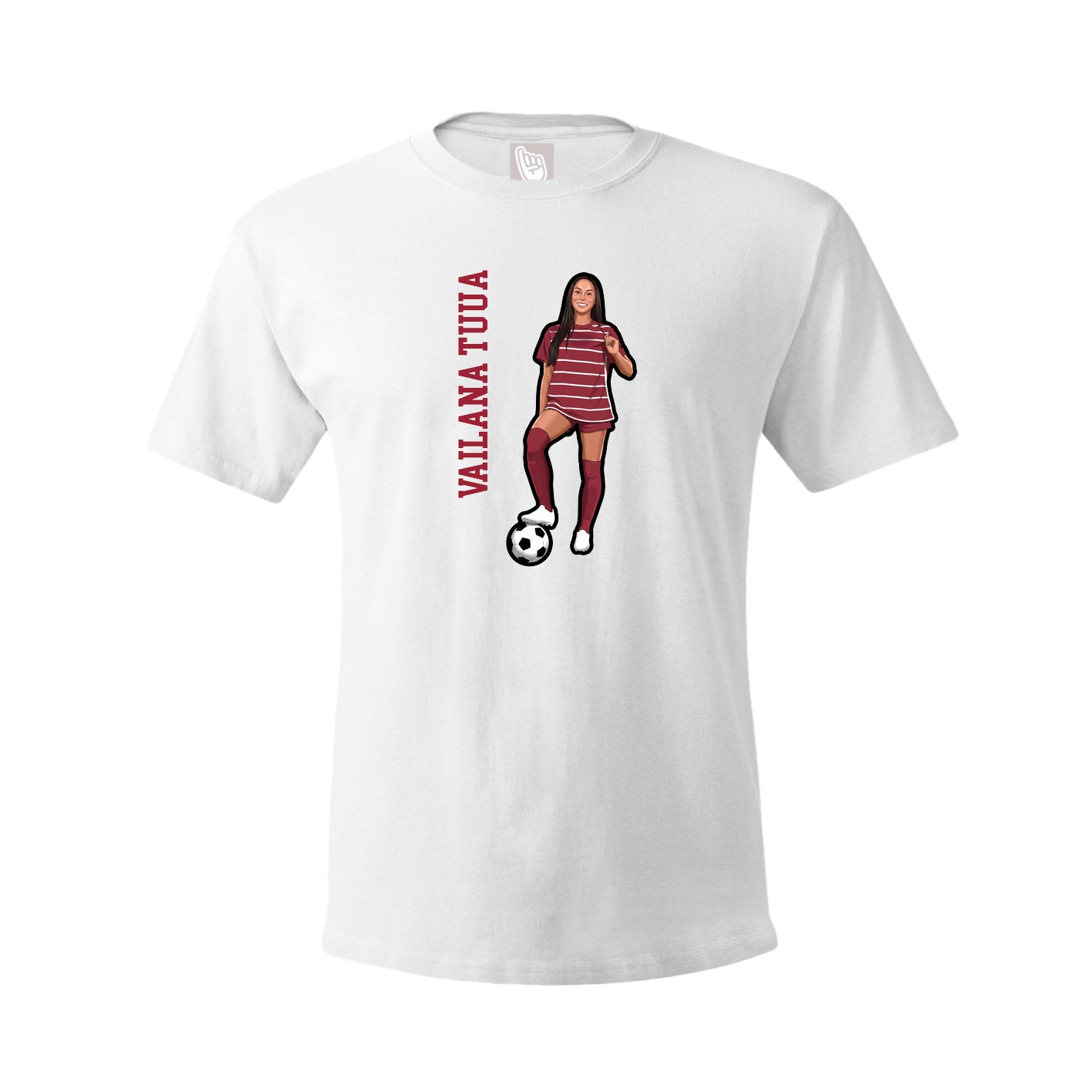 Tee — Name Vertical in White