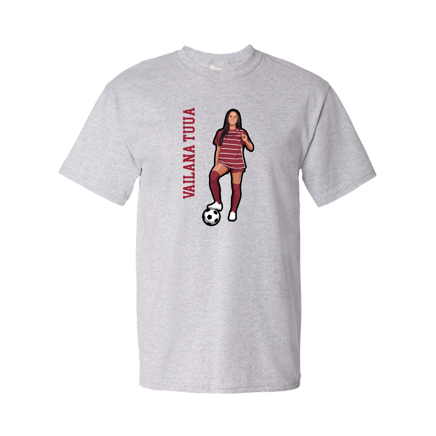 Youth Tee — Name Vertical in Grey