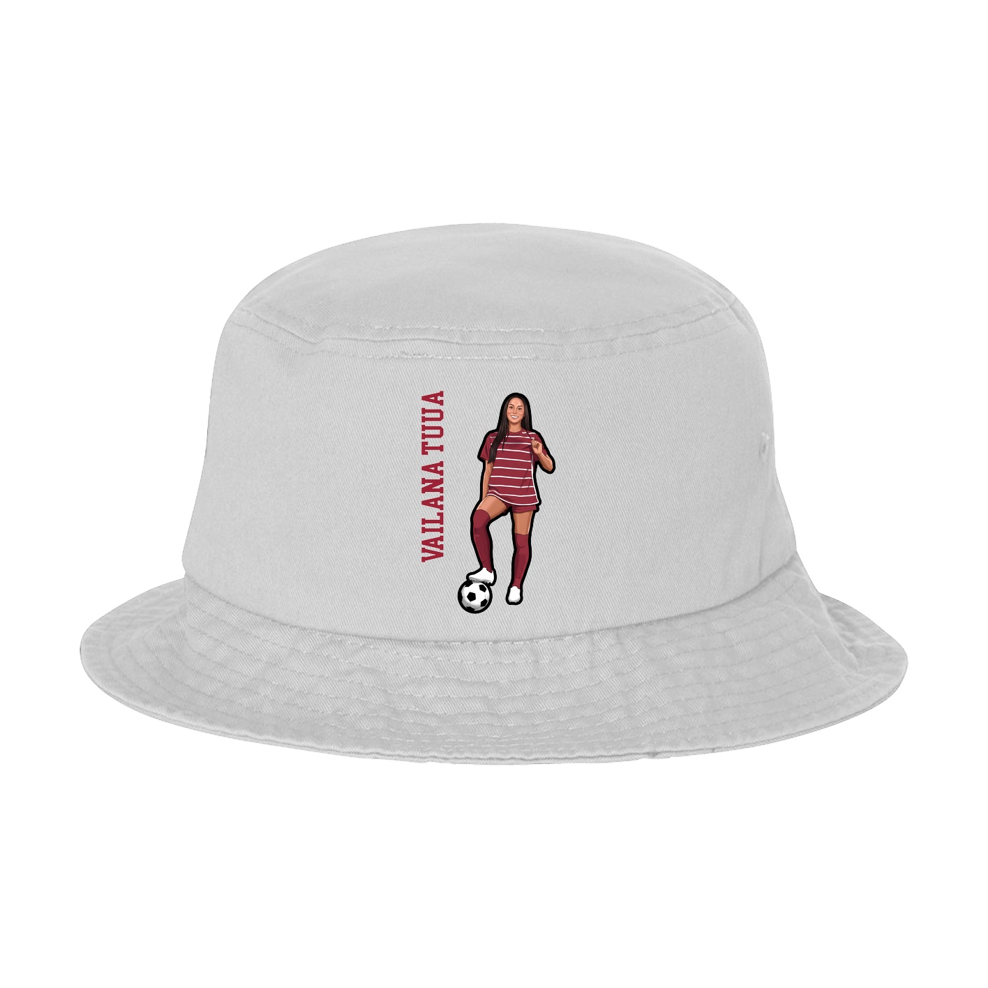 Bucket Cap — Name Vertical in White