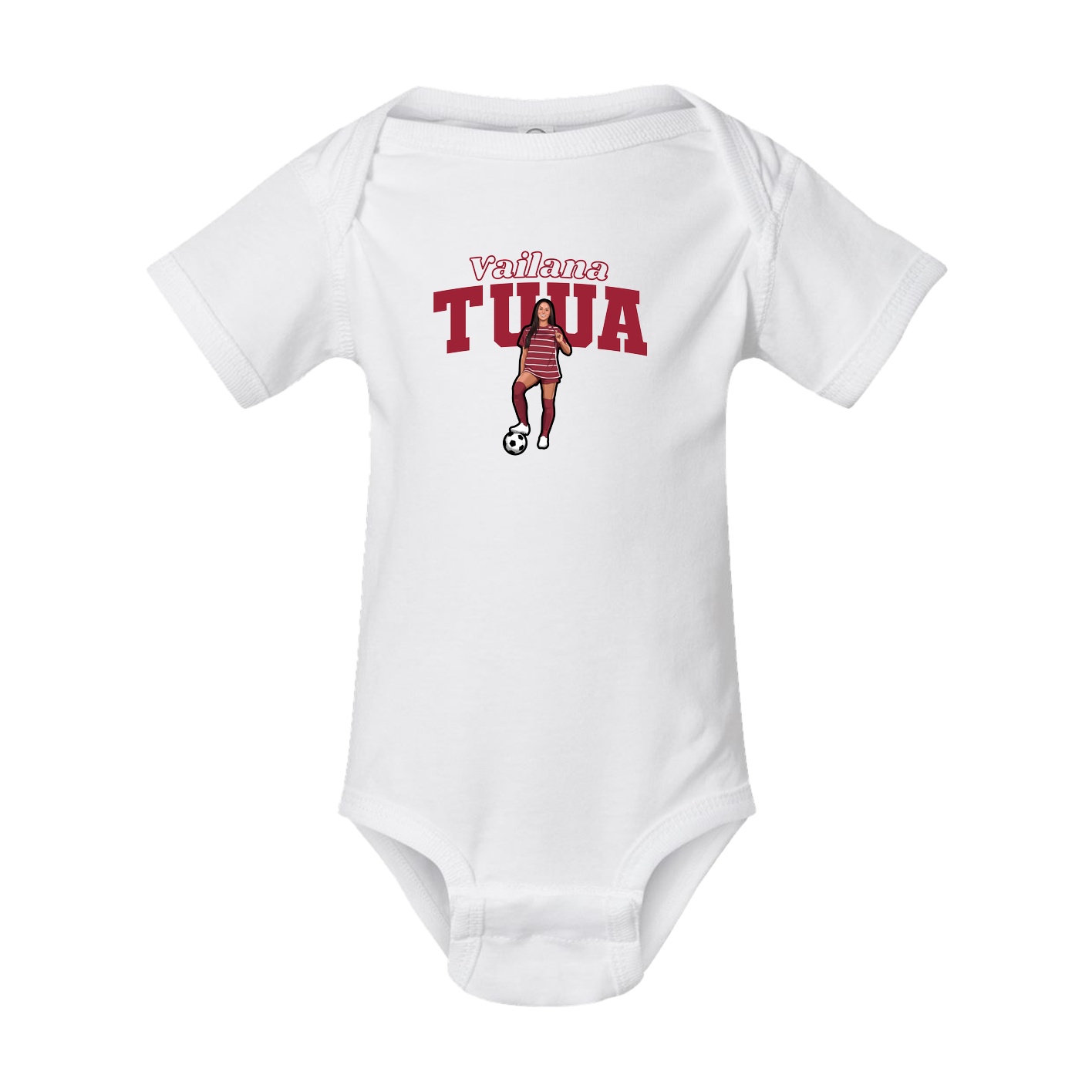 Baby Onesie — Name Arch in White