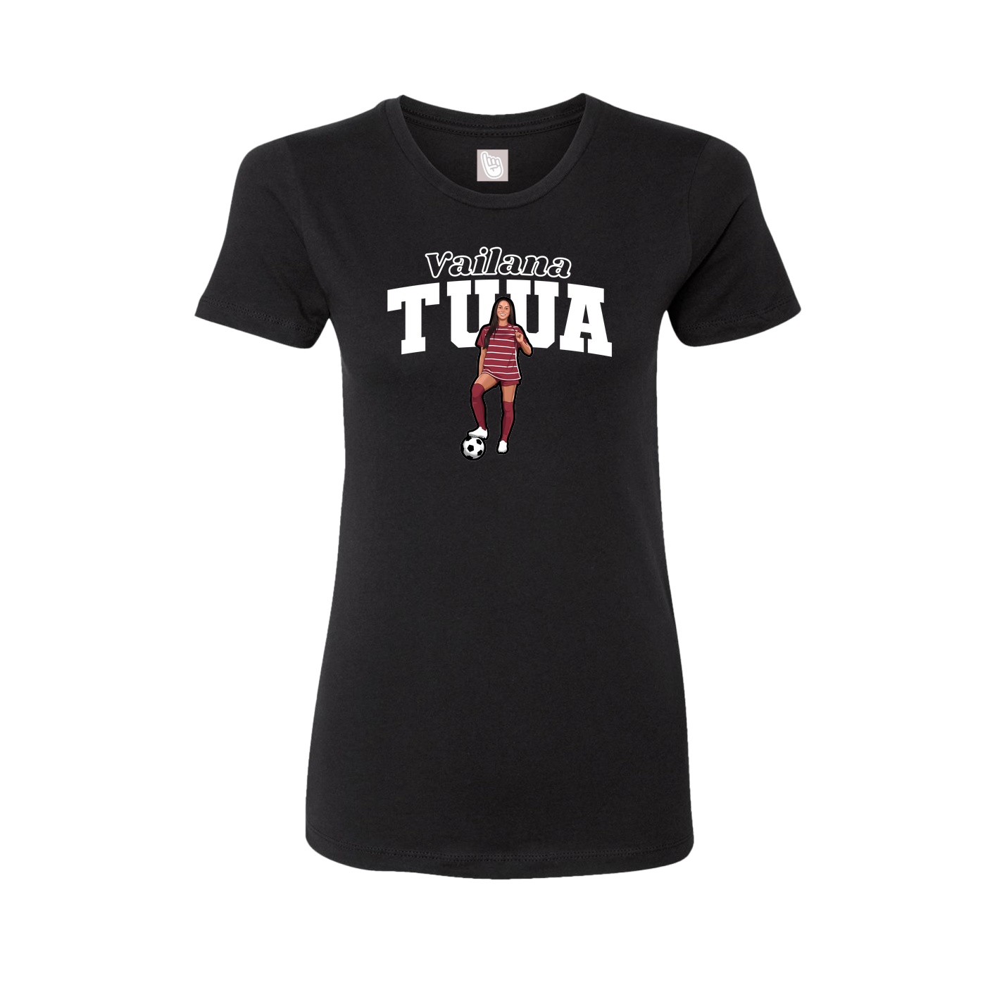 Fitted Women's Tee — Name Arch in Black