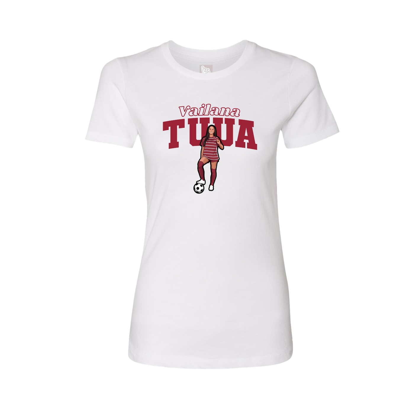 Womens Tee — Name Arch in White