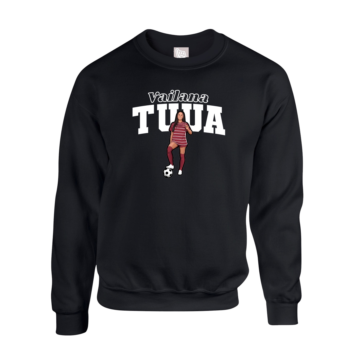 Fleece Crew — Name Arch in Black