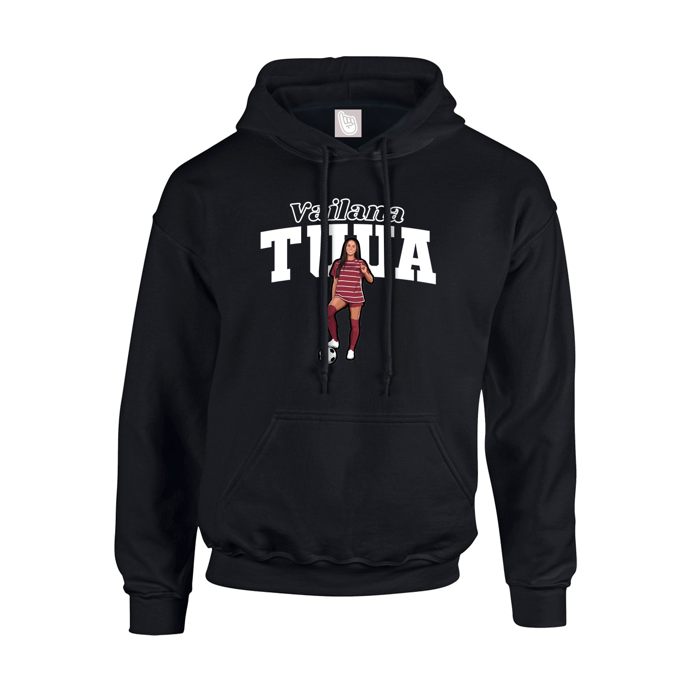Youth Hoodie — Name Arch in Black