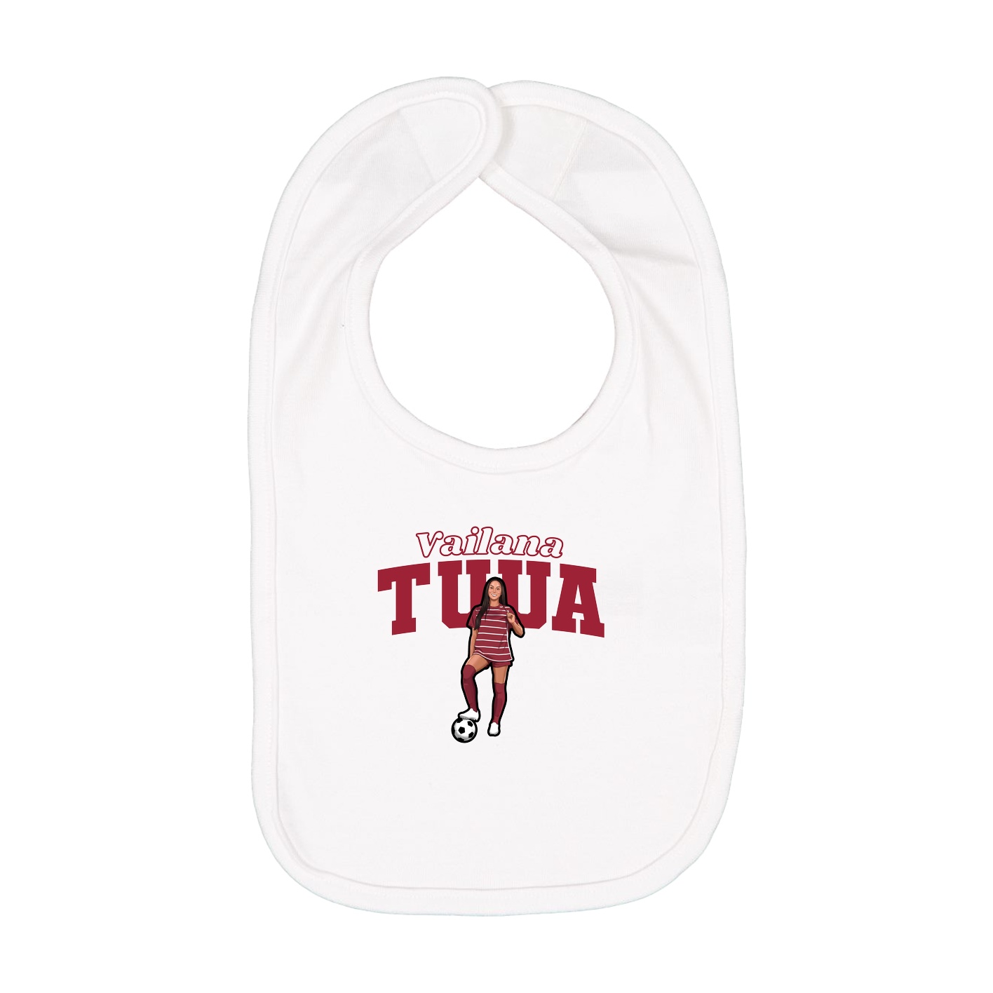 Infant Bib — Name Arch in White