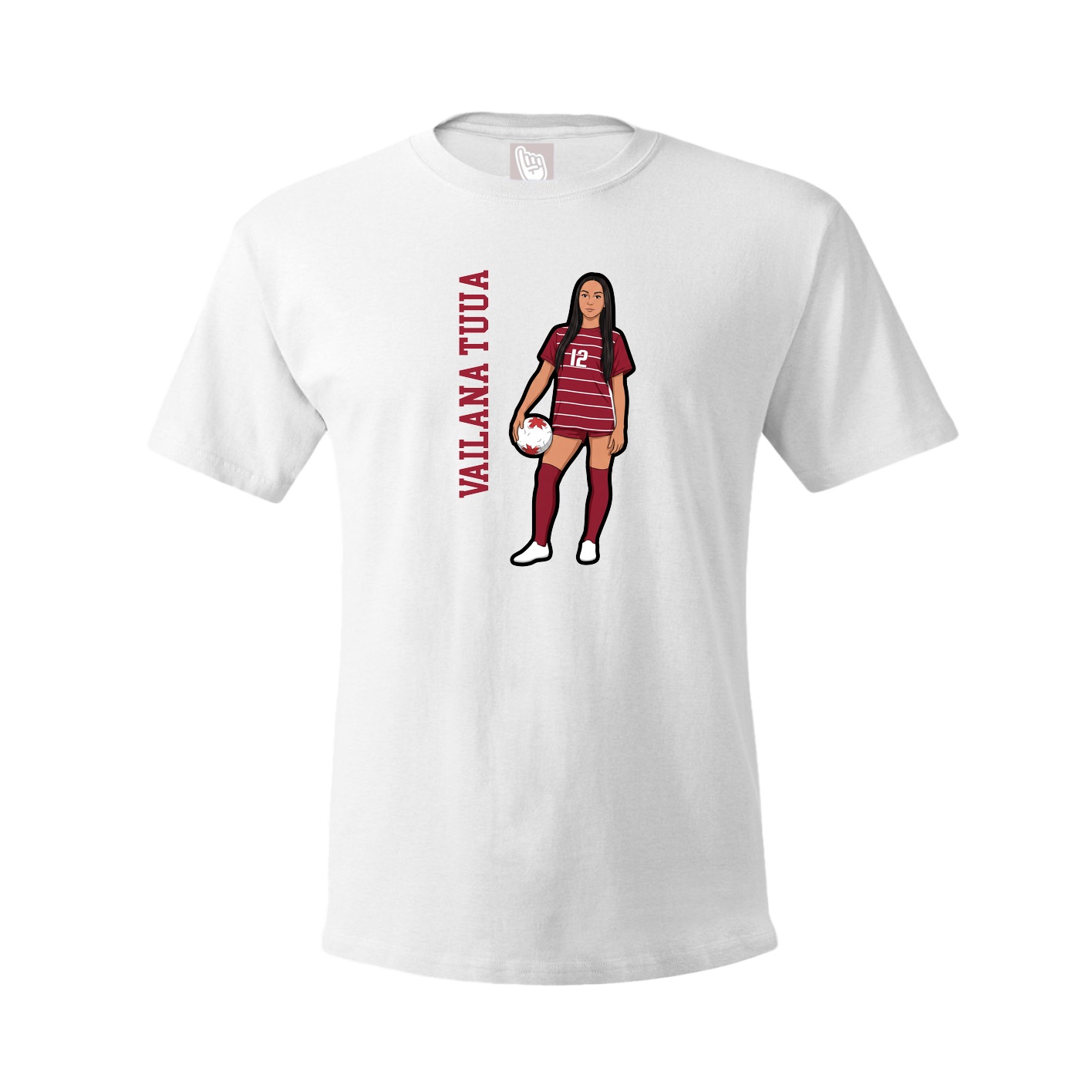 Tee — Name Vertical in White