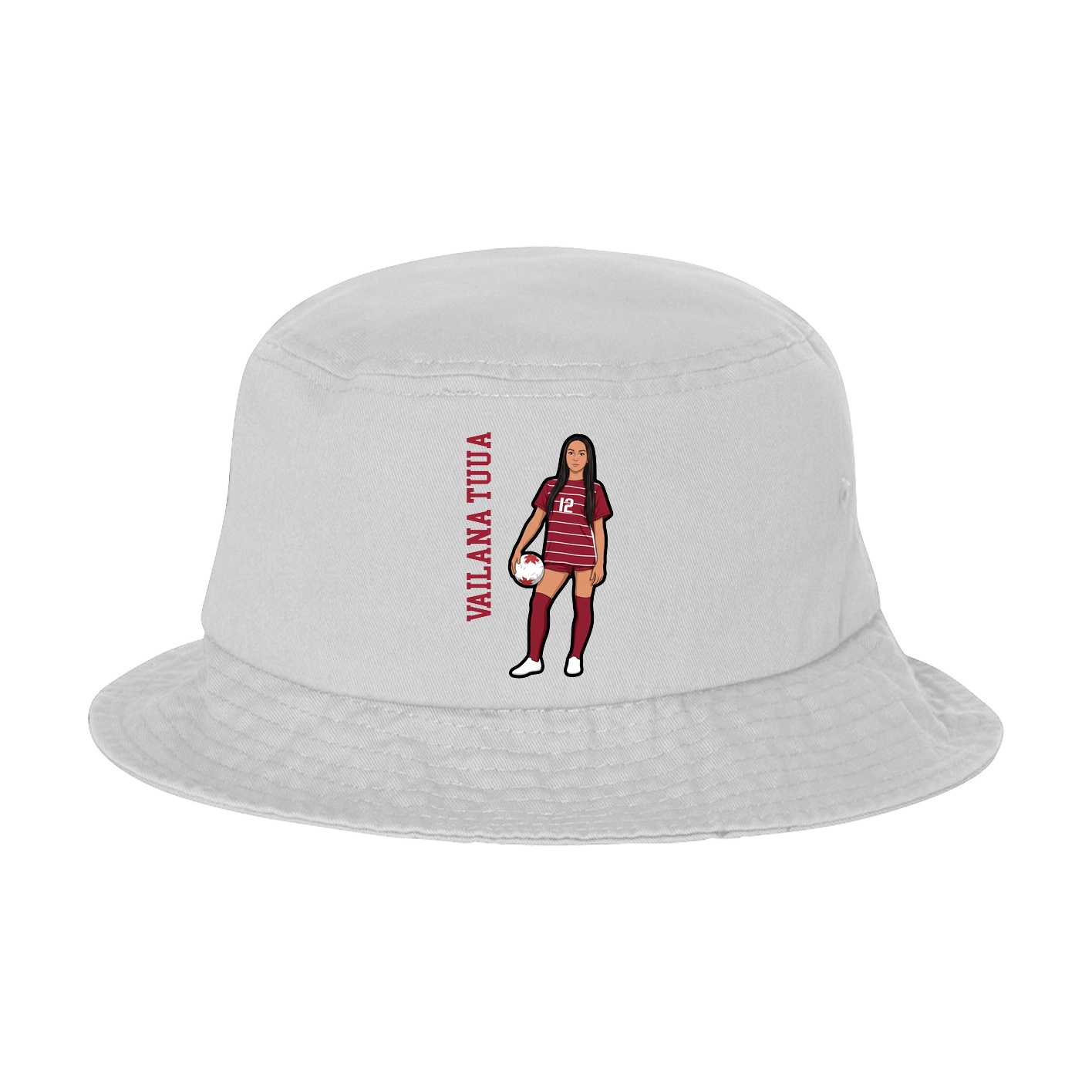 Bucket Cap — Name Vertical in White