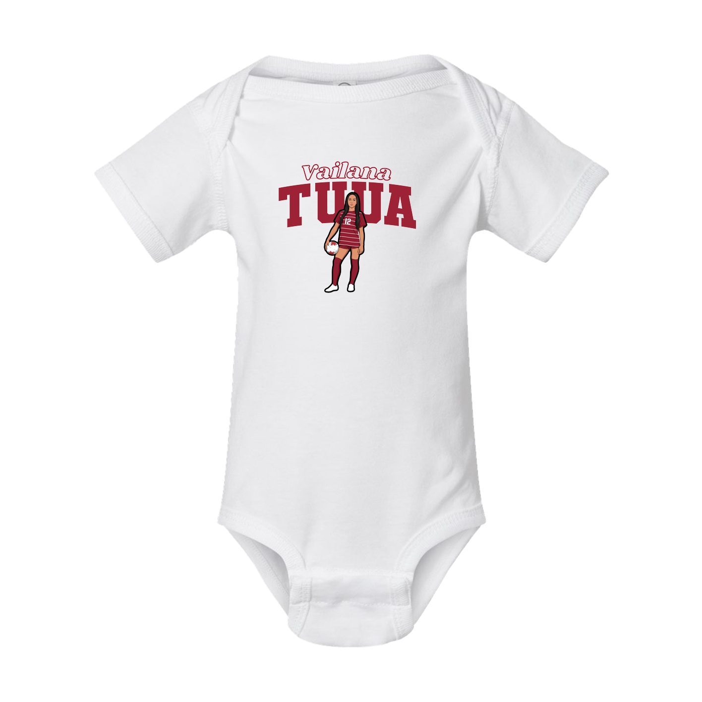 Baby Onesie — Name Arch in White