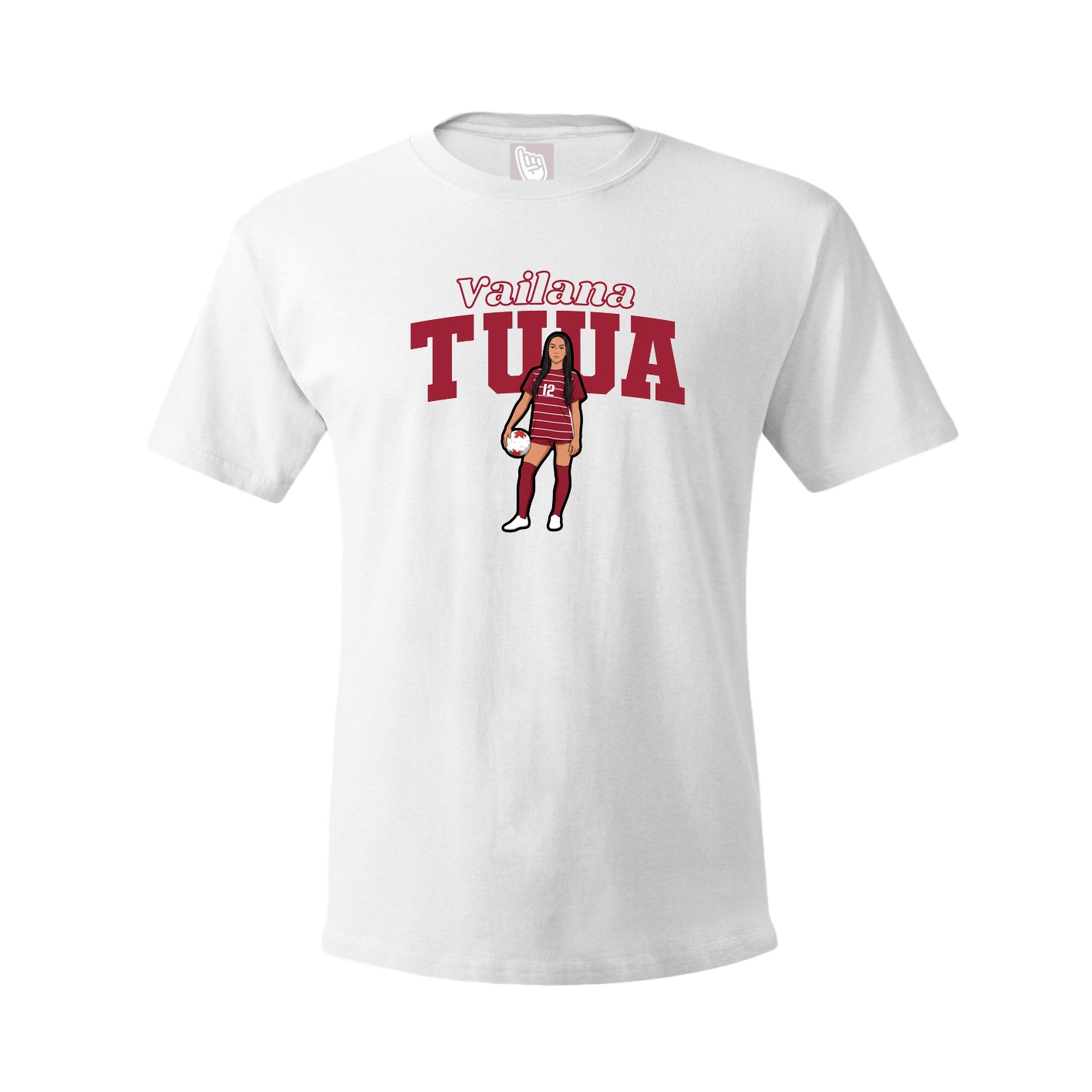 Youth Tee — Name Arch in White