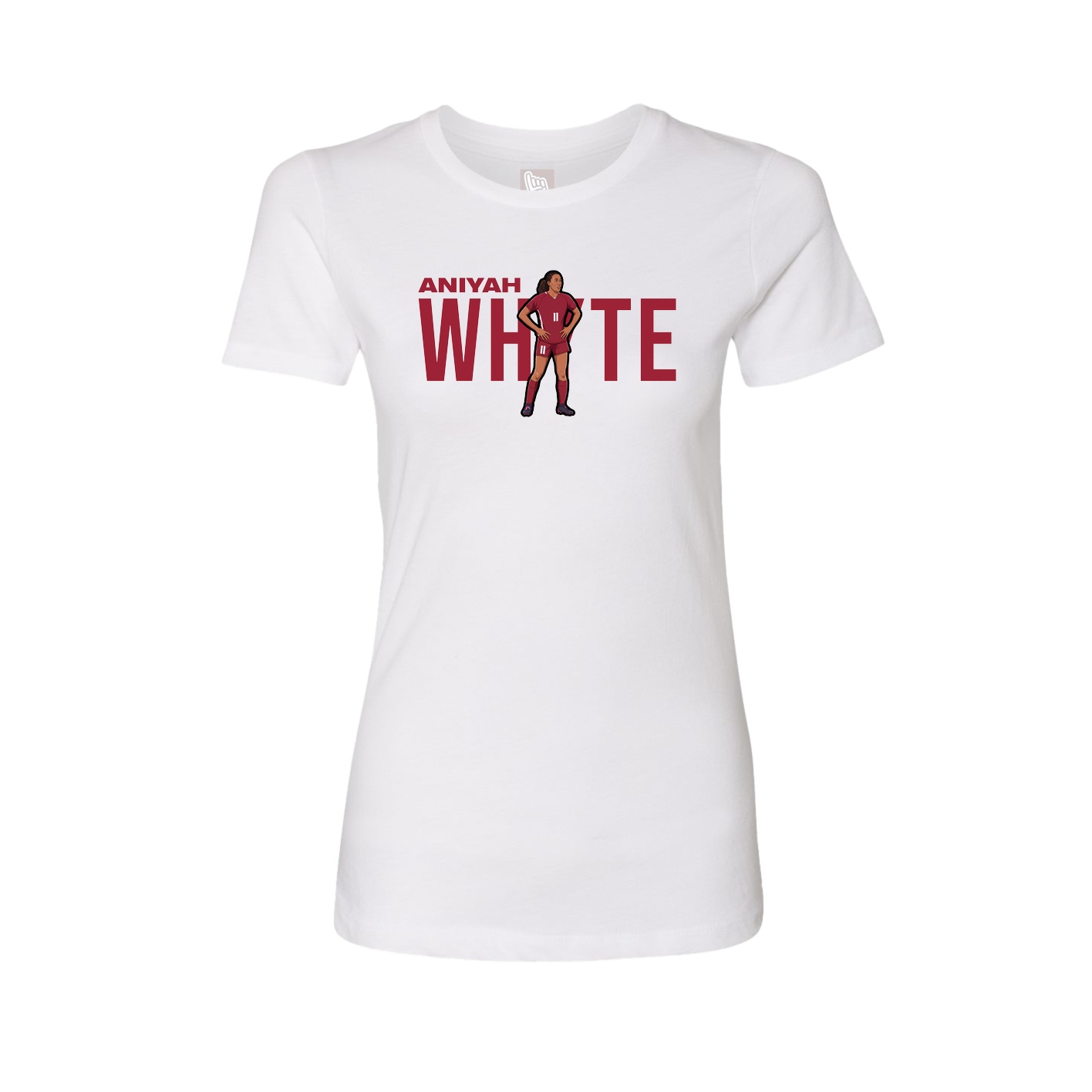Fitted Women's Tee — Player Name in White