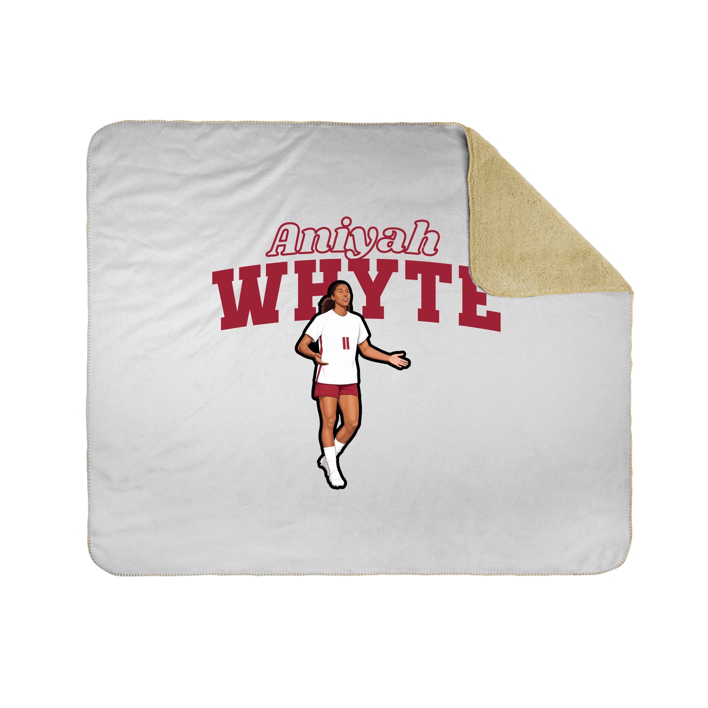 Throw Blanket — Name Arch in White