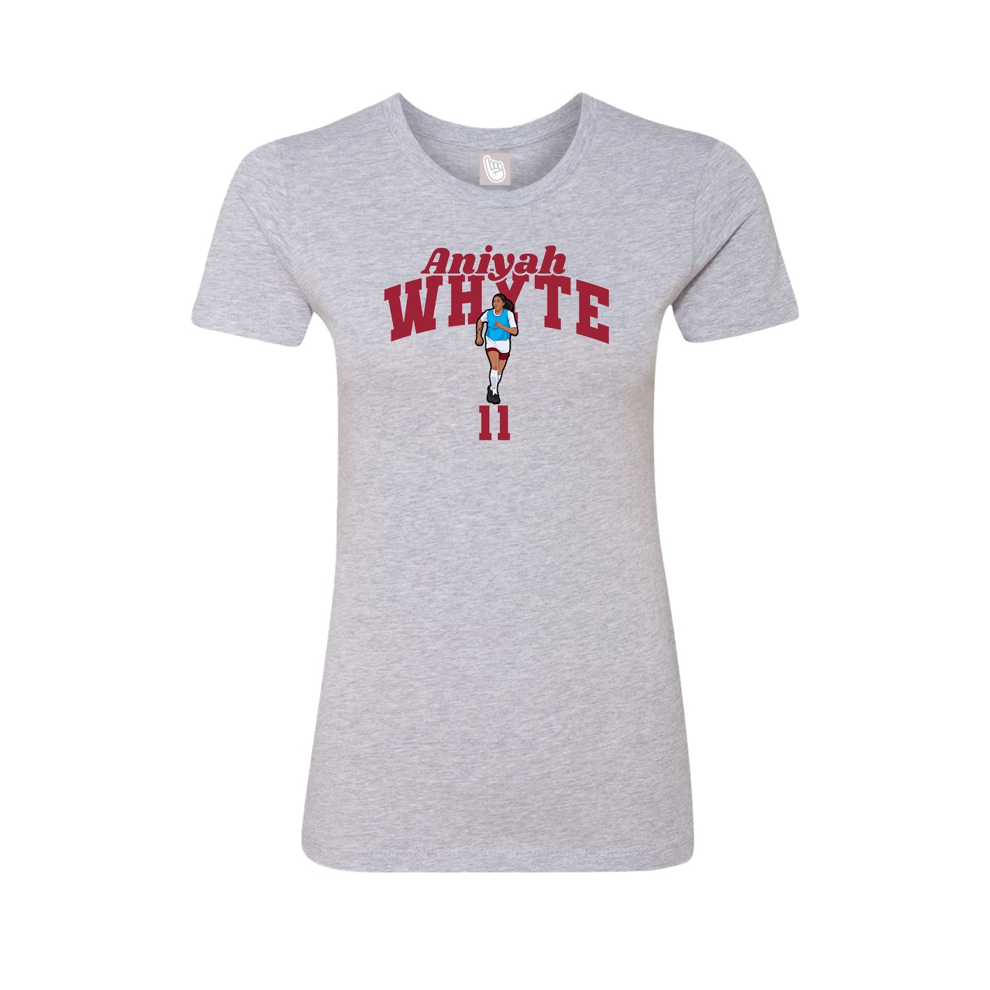Fitted Women's Tee — Signature Arch in Grey