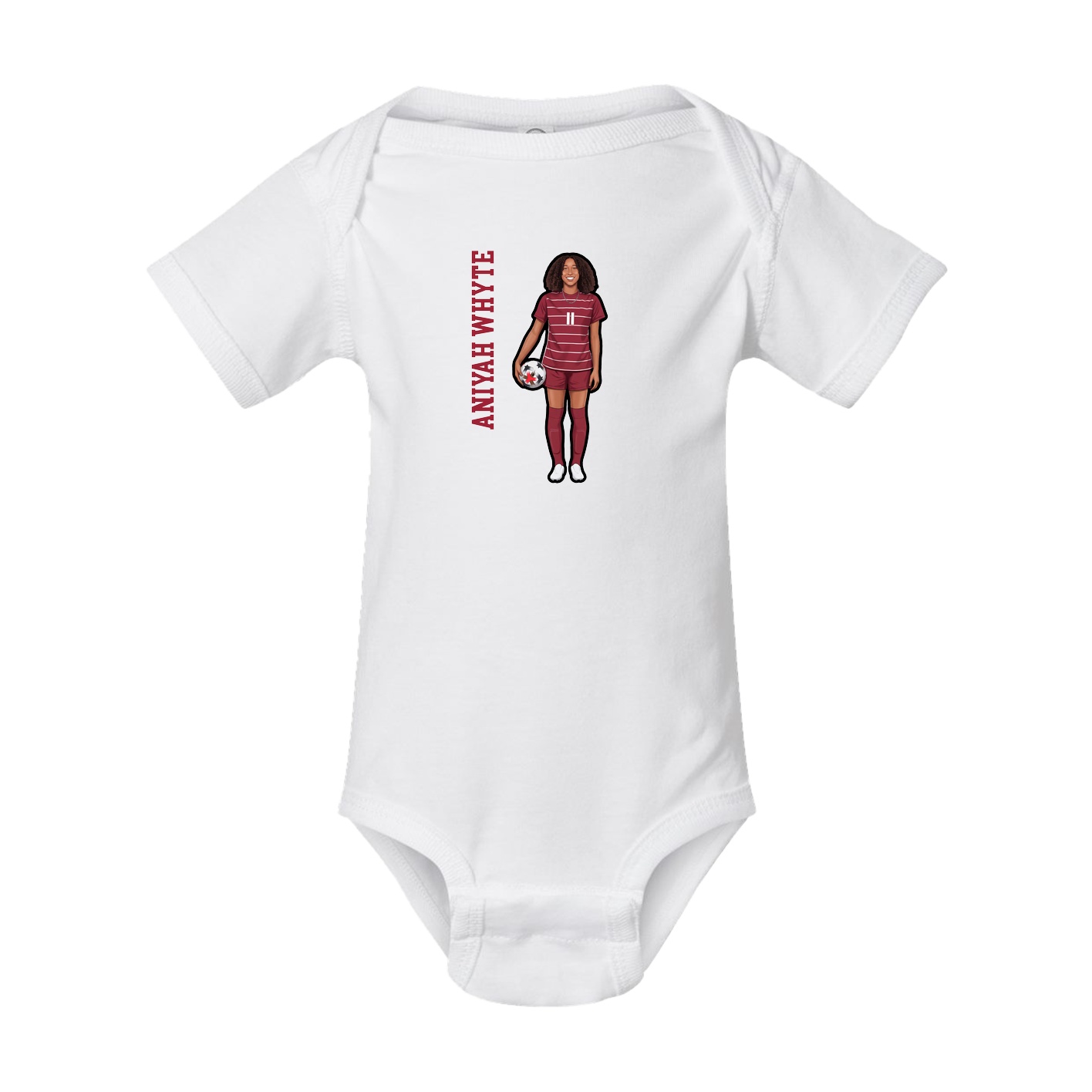Baby Onesie — Name Vertical in White