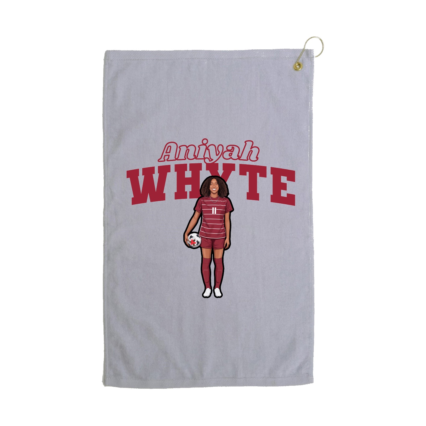 Golf Towel — Name Arch in Grey