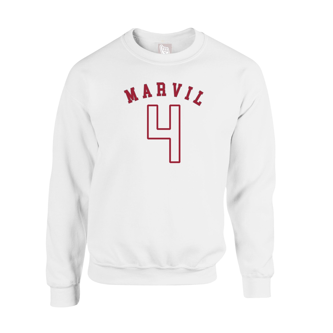 Fleece Crew — Shirsey Arch in White