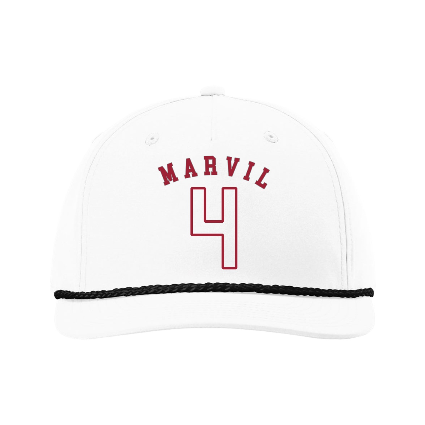 Five-Panel Classic Rope Cap — Shirsey Arch in White