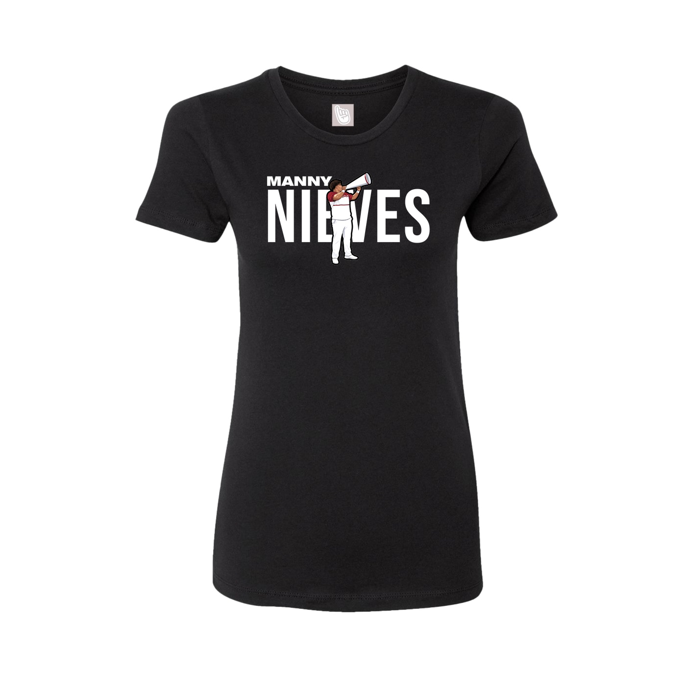 Fitted Women's Tee — Player Name in Black