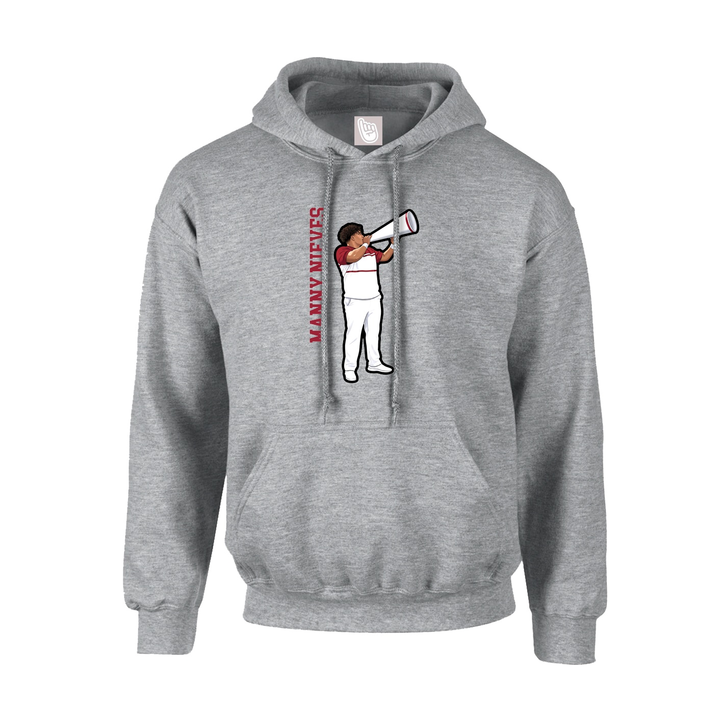Youth Hoodie — Name Vertical in Grey